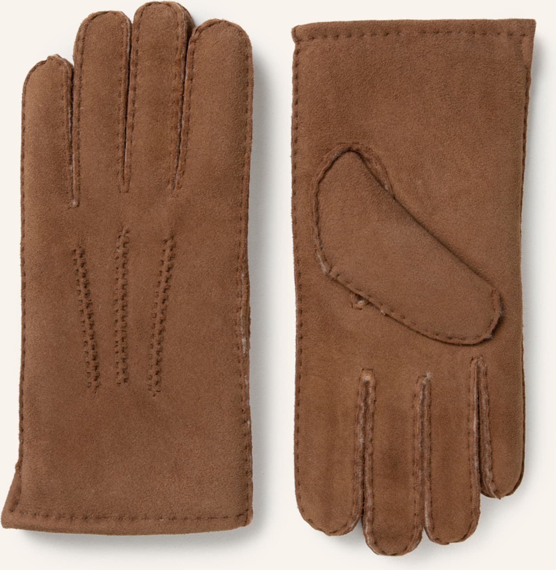 Strokesman's Handschuhe Mit Echtfell braun