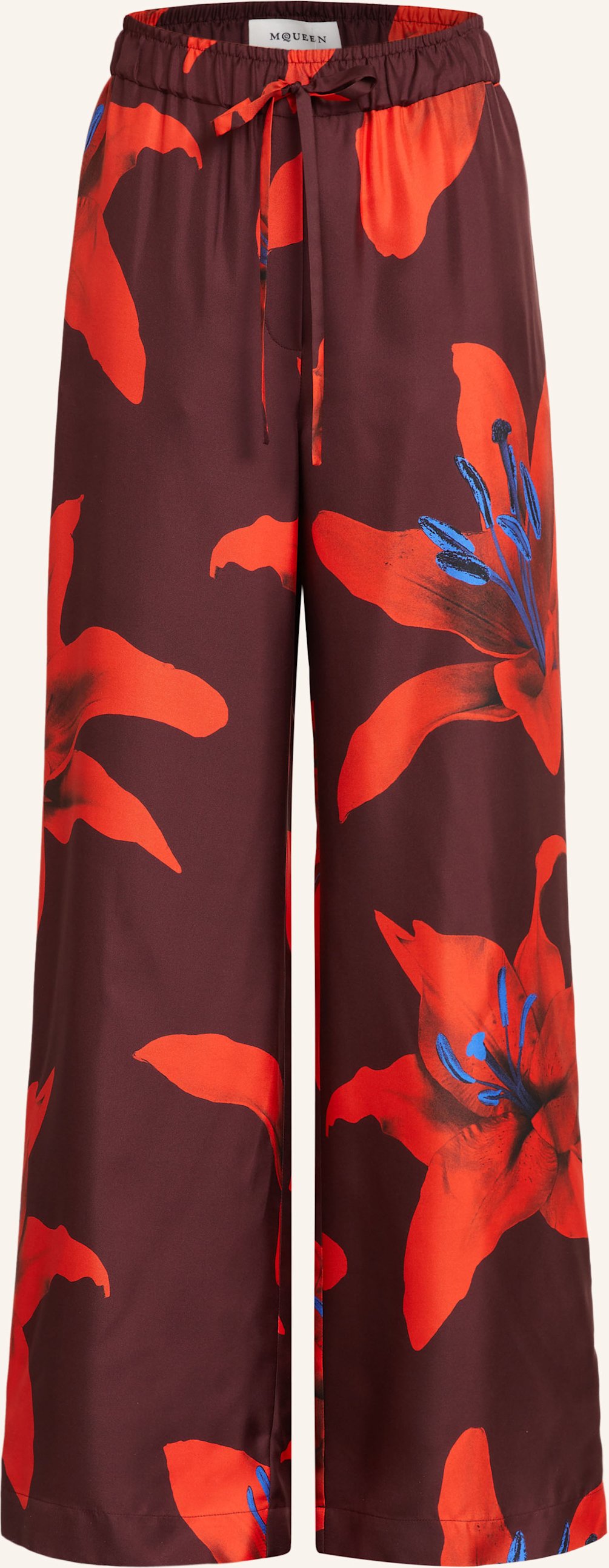 Thumbnail - Mcqueen Marlenehose Aus Seide rot