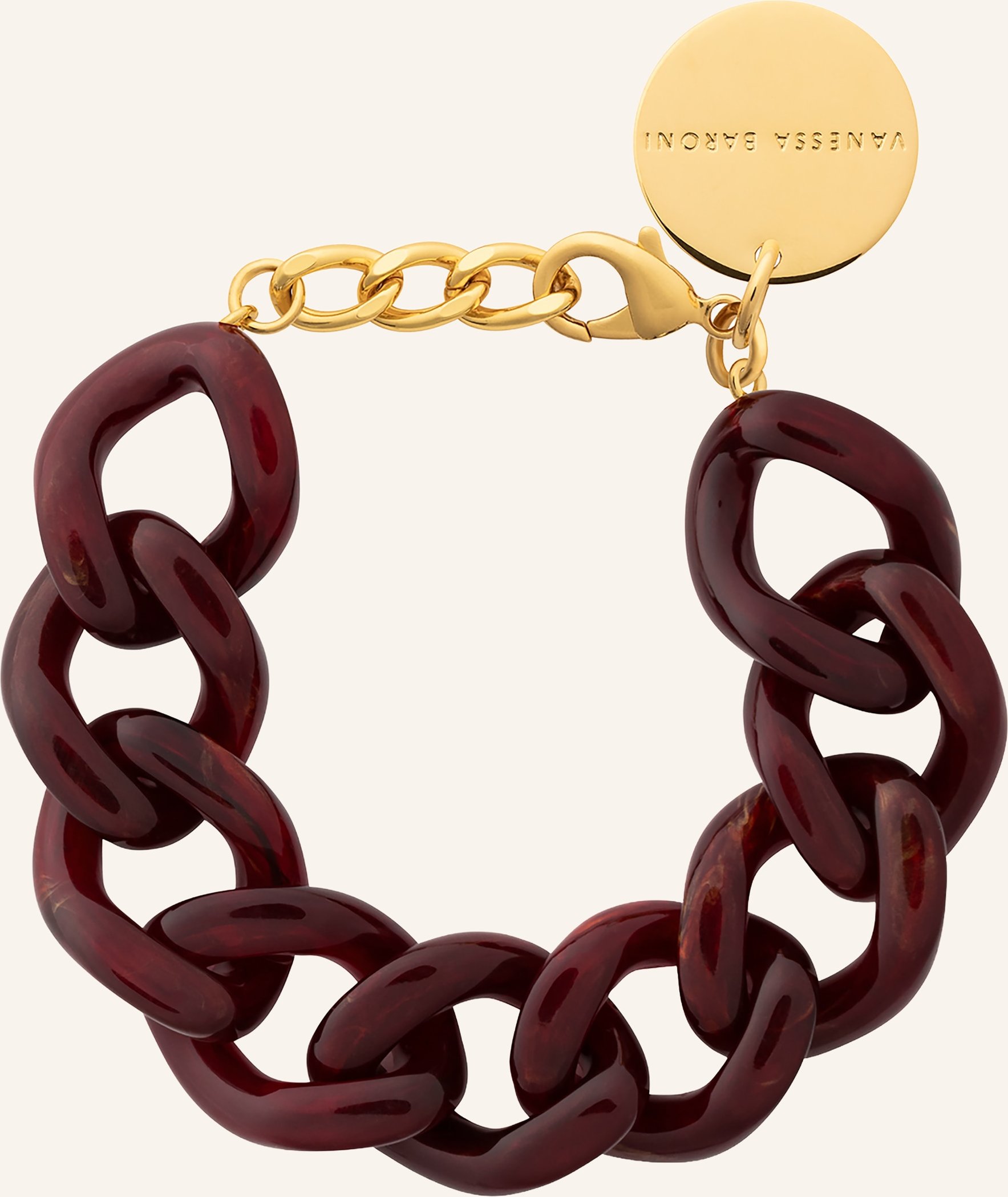 Vanessa Baroni Armband Bordeaux Marble rot