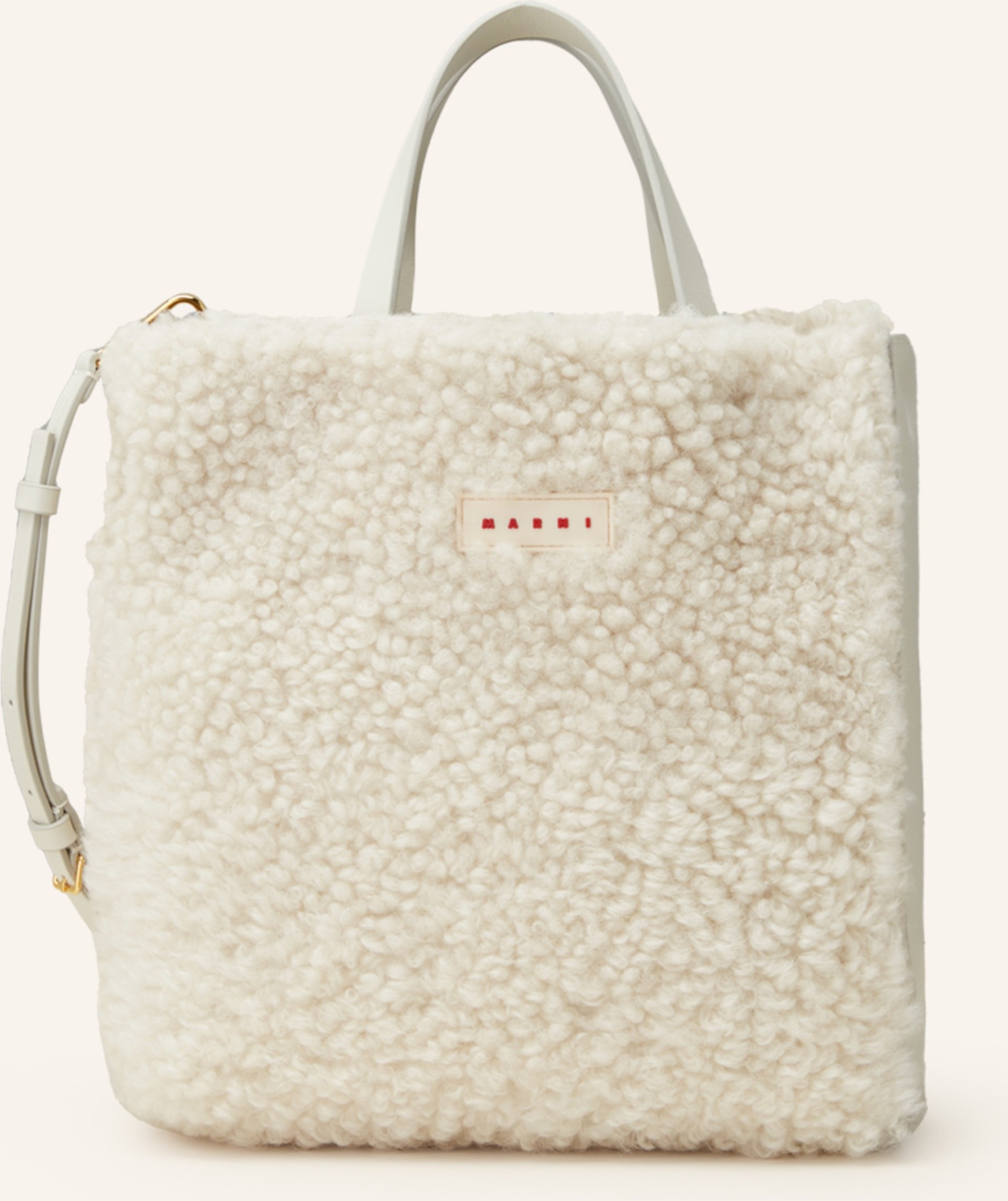 Thumbnail - Marni Shopper Museo Soft Small weiss