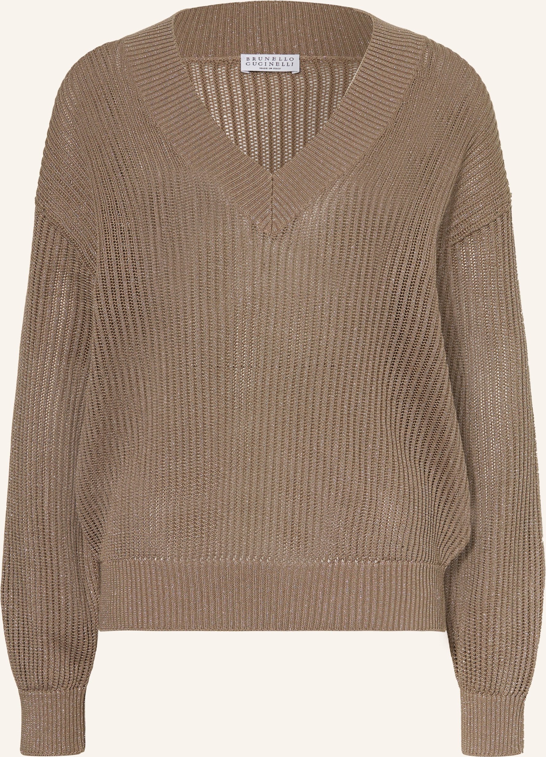 Brunello Cucinelli Pullover Mit Glitzergarn braun