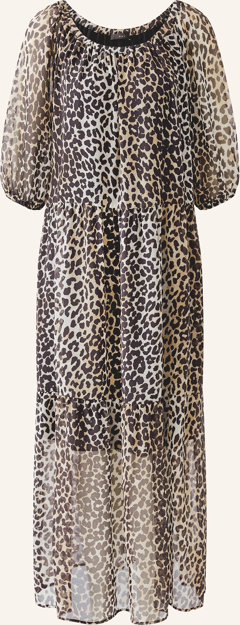 Oui Kleid Mit 3/4-Arm braun