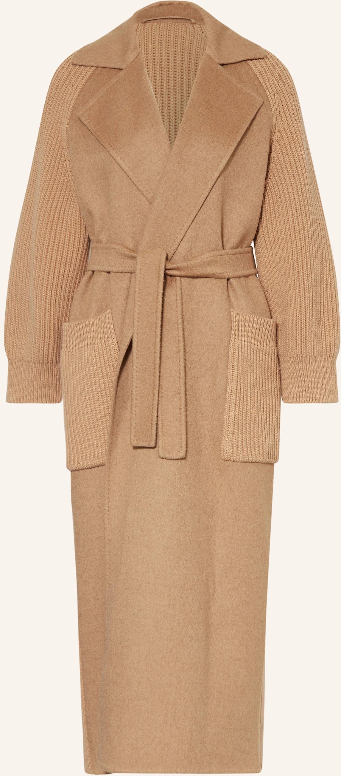 Thumbnail - Max Mara Kamelhaar-Mantel Berard Im Materialmix braun