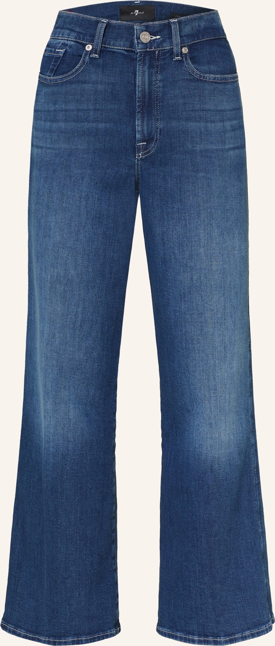 7 For All Mankind Wide Leg Jeans Lotta Ankle blau