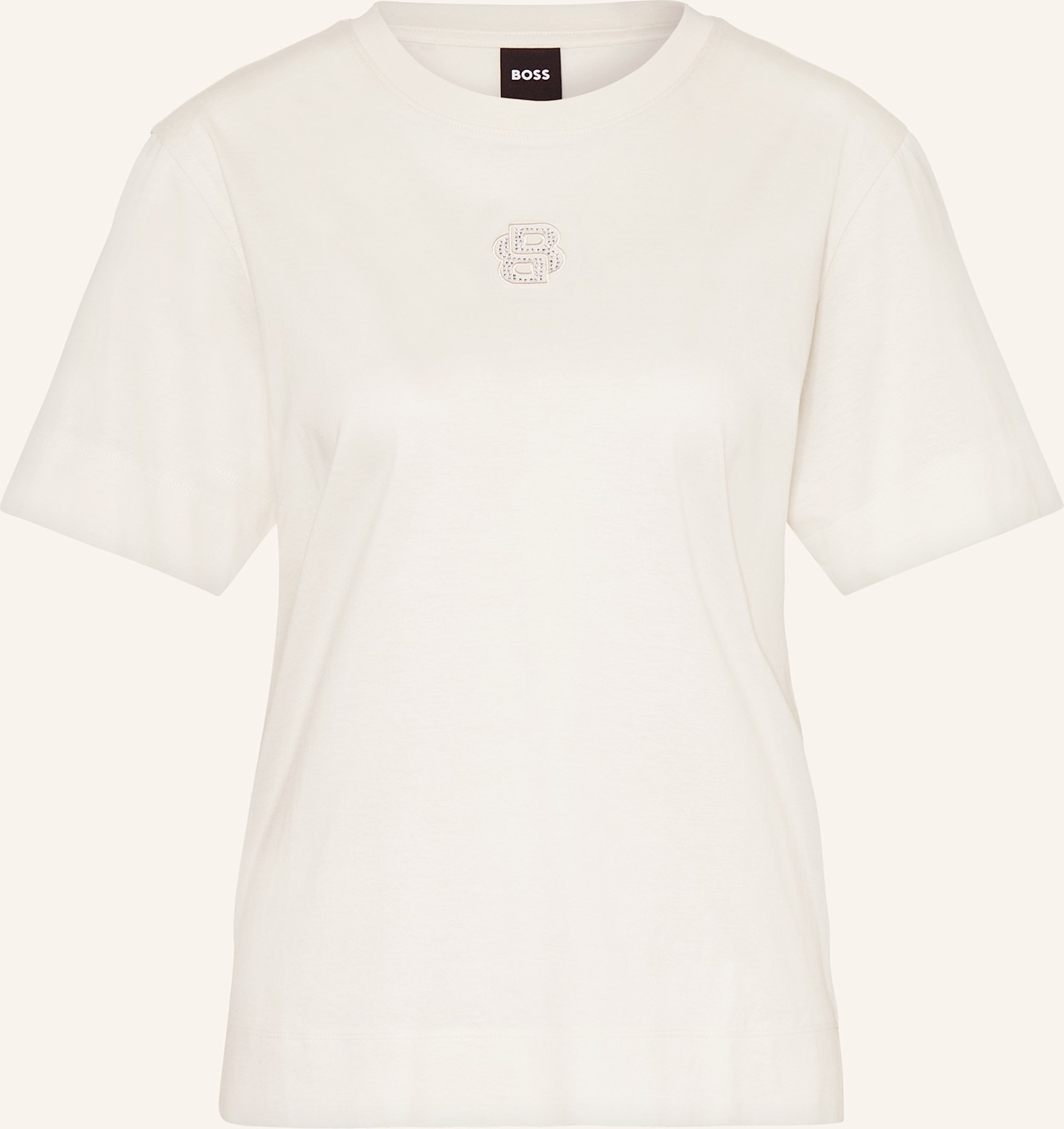 Boss T-Shirt Elpha Mit Schmucksteinen weiss