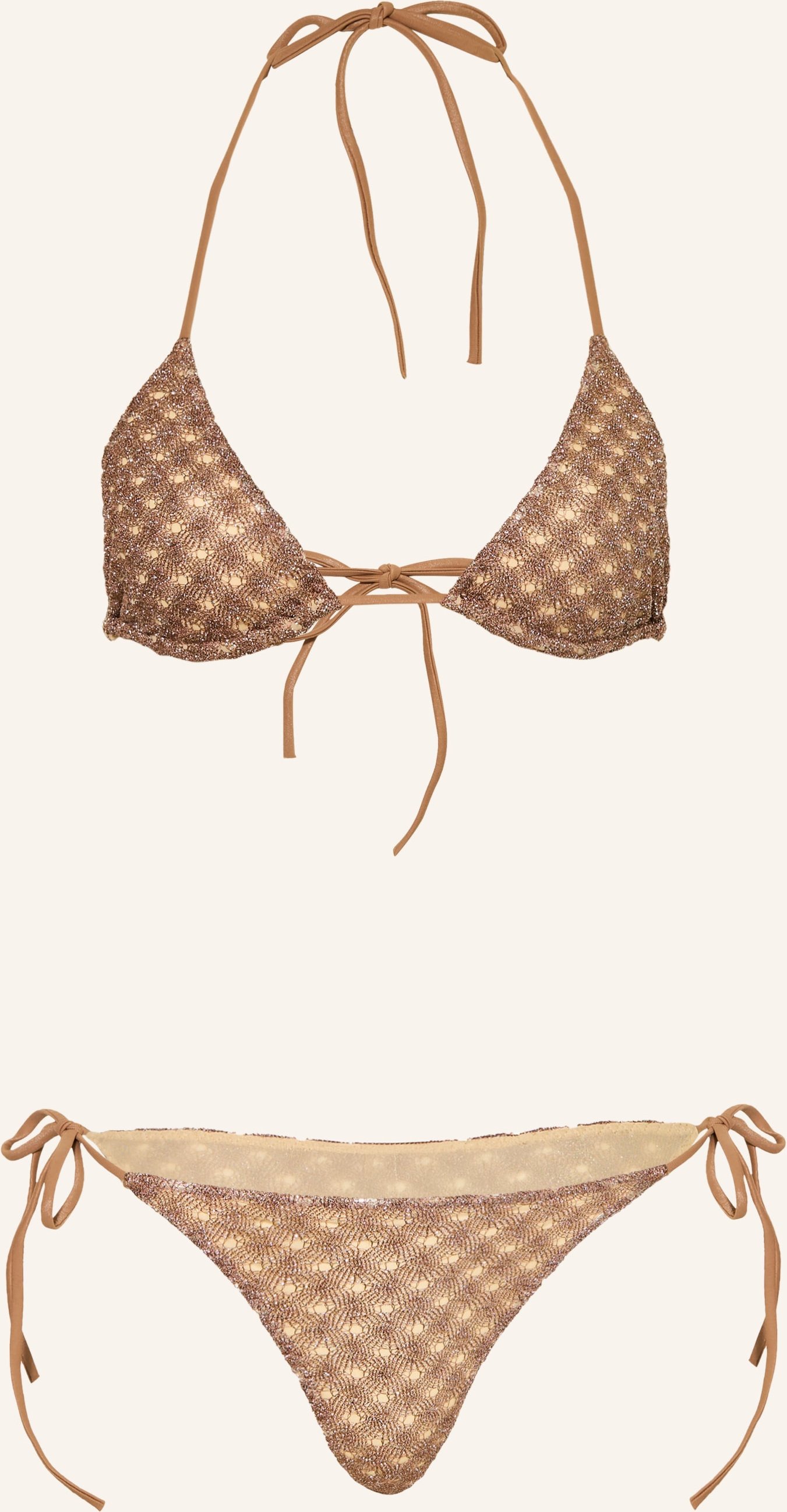 Missoni Triangel-Bikini Mit Glitzergarn braun