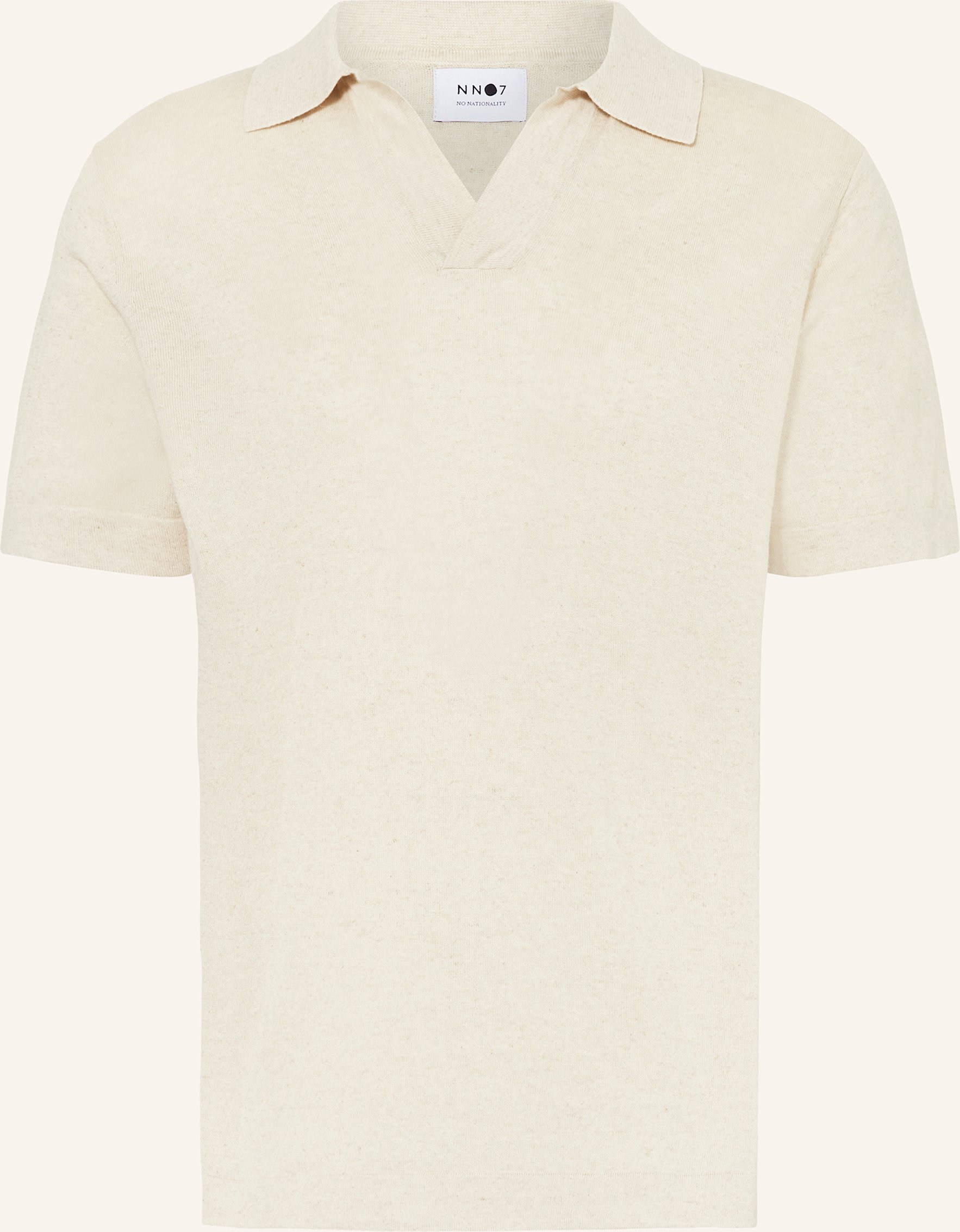 Nn.07 Strick-Poloshirt Ryan Mit Leinen beige
