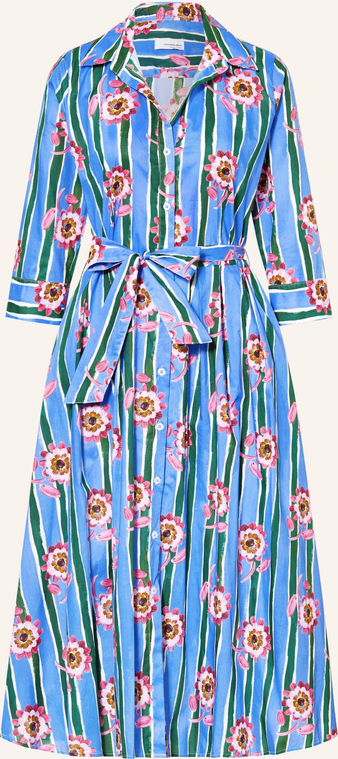 Rossana Diva Hemdblusenkleid Mit 3/4-Arm blau