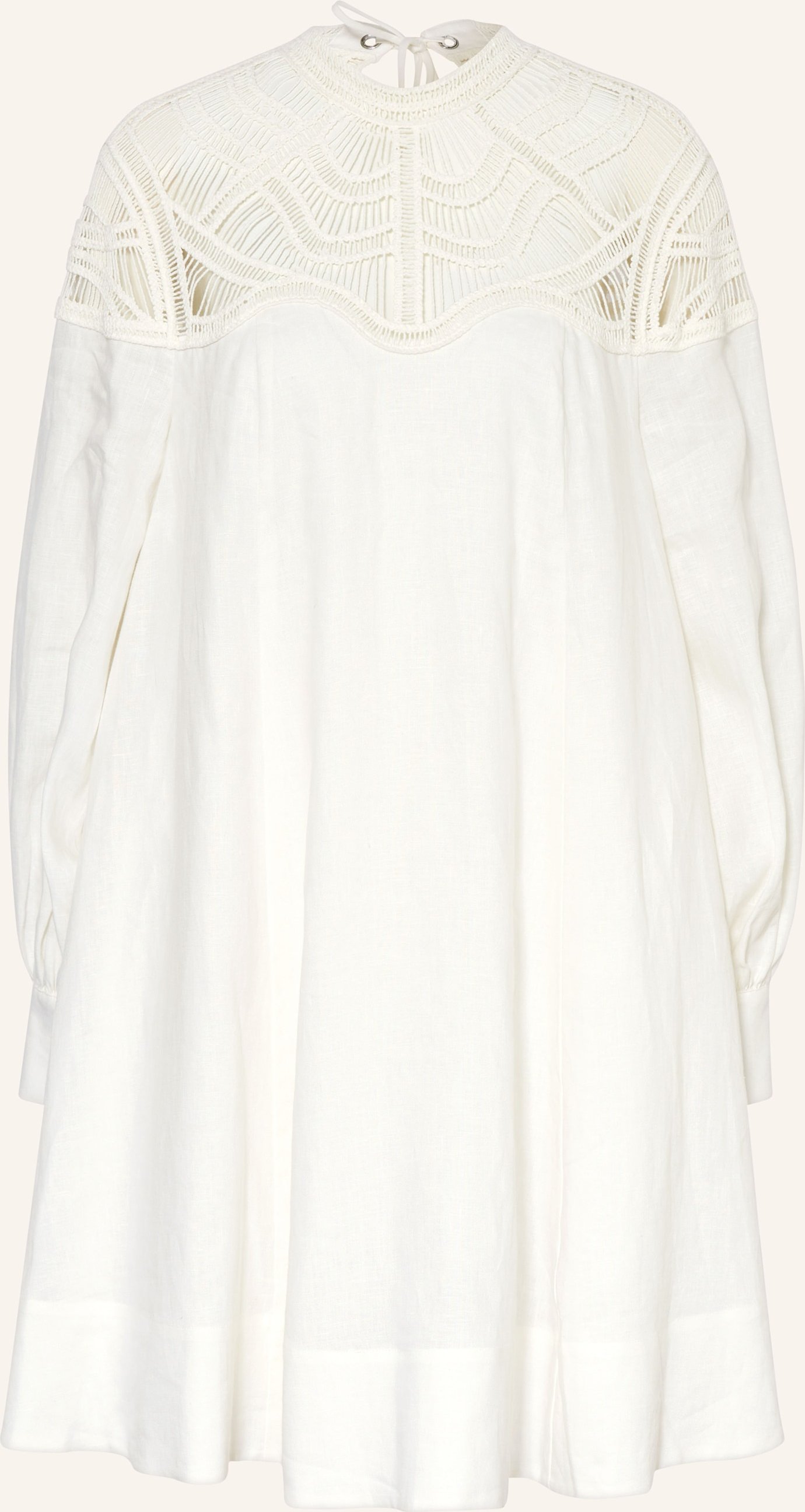 Riani Leinenkleid Mit Spitze weiss