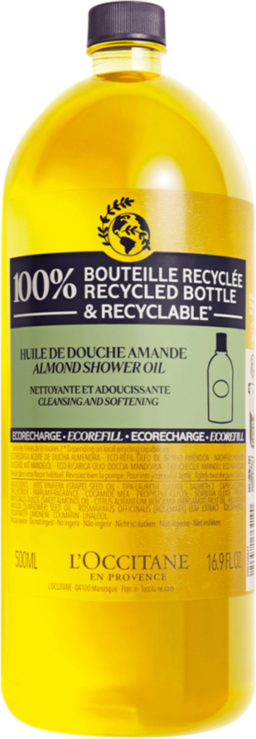 L'occitane Mandel Duschöl Refill Körperreinigung 500 ml