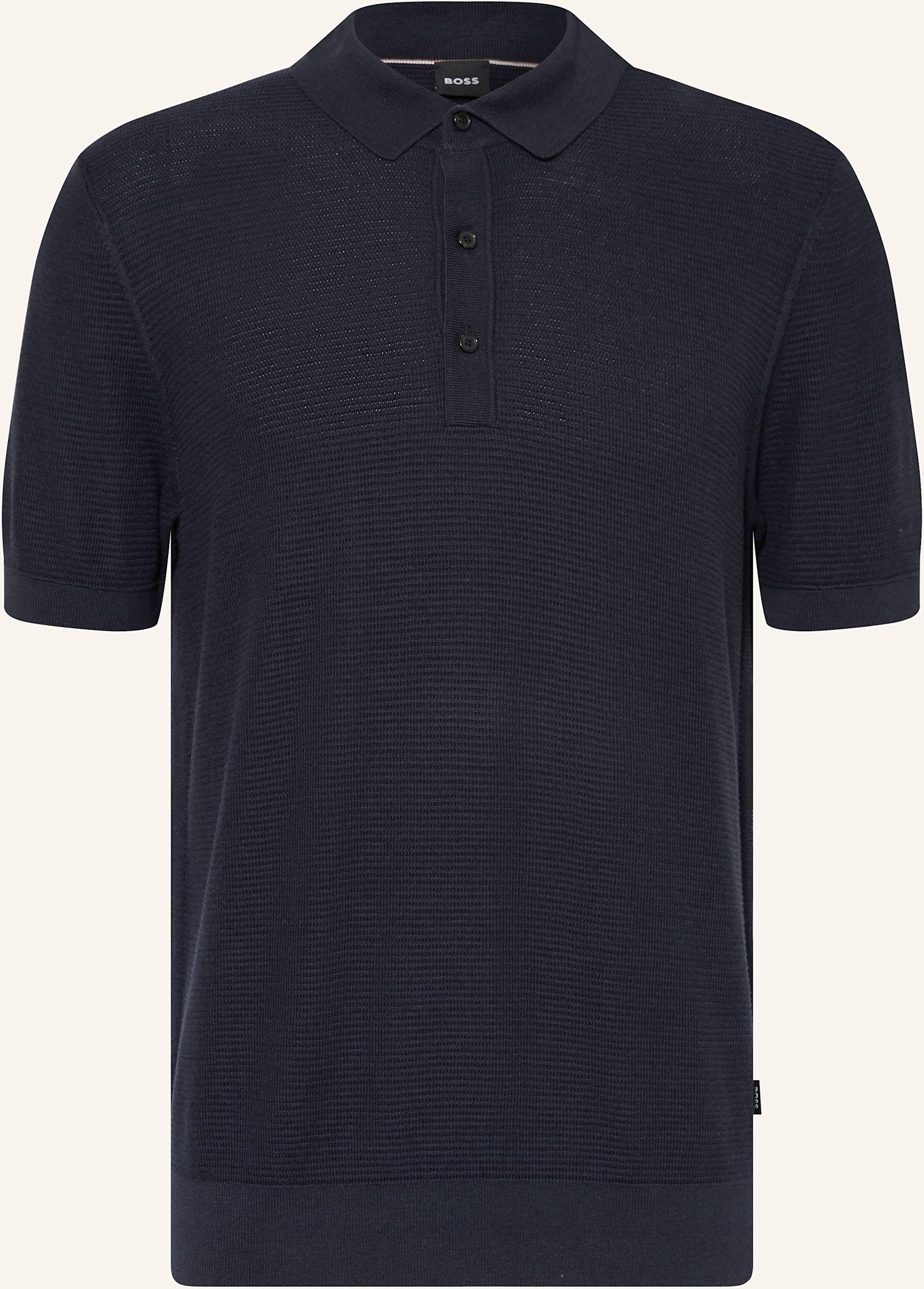 Boss Strick-Poloshirt Iannotti Regular Fit blau