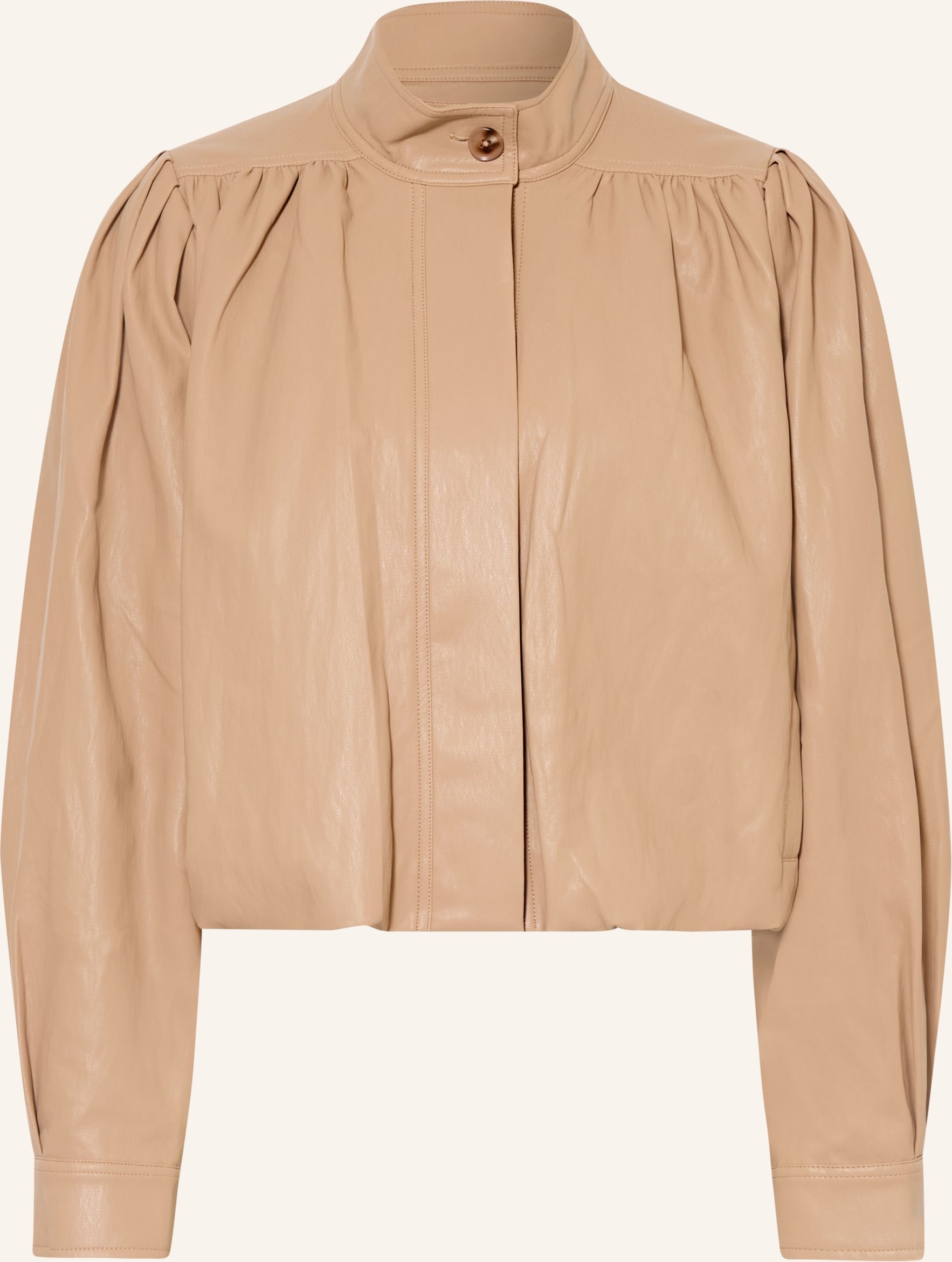 Mrs & Hugs Jacke In Lederoptik beige