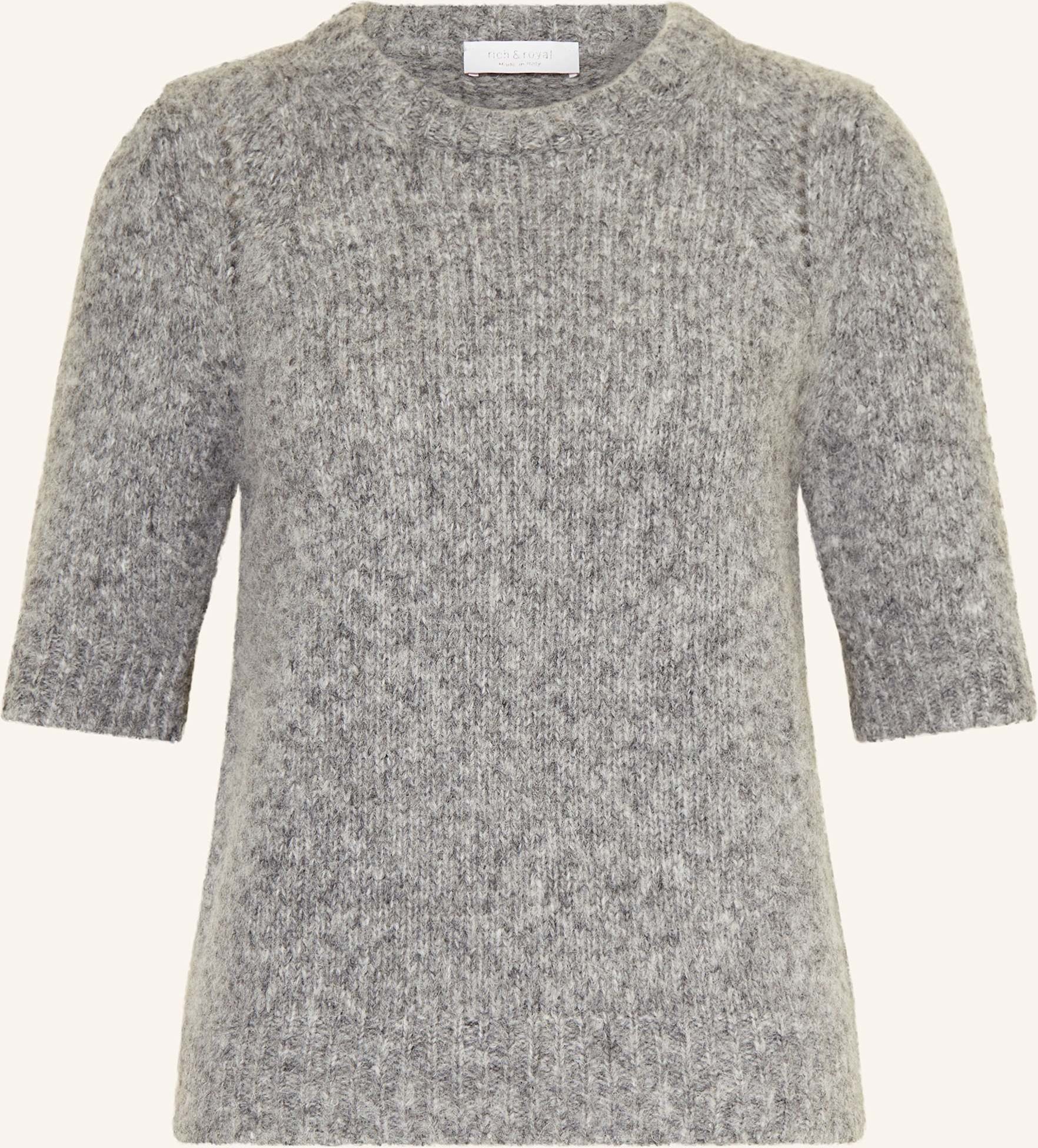 Rich & Royal Strickshirt Mit Alpaka silber