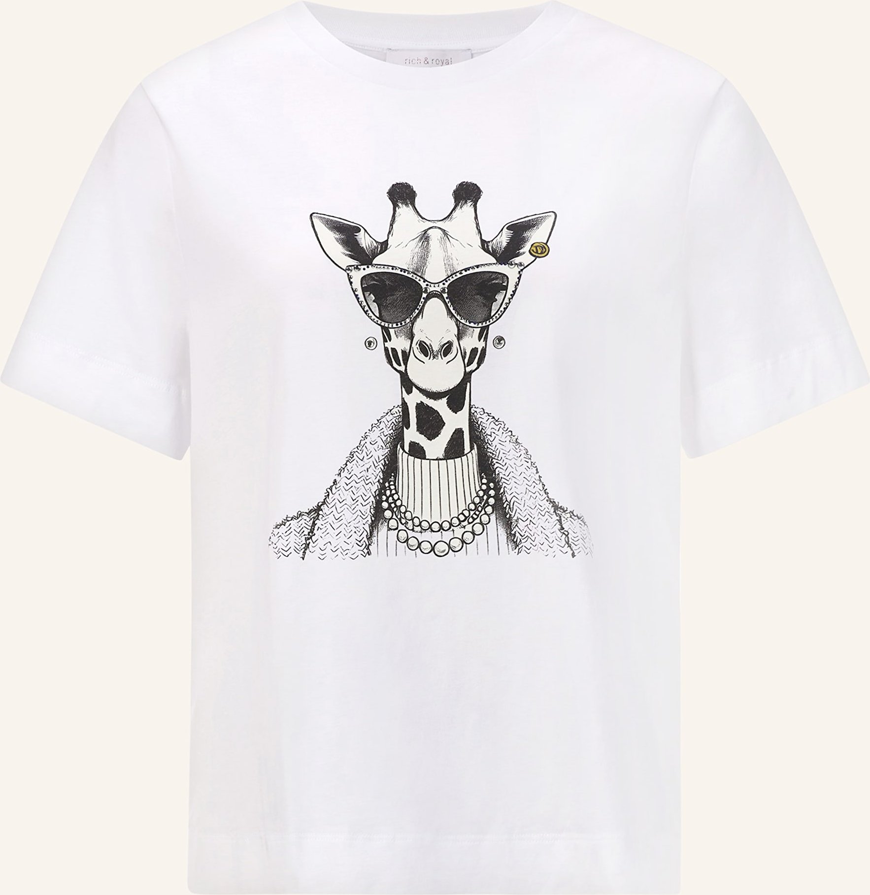 Rich & Royal T-Shirt Mit Schmucksteinen weiss