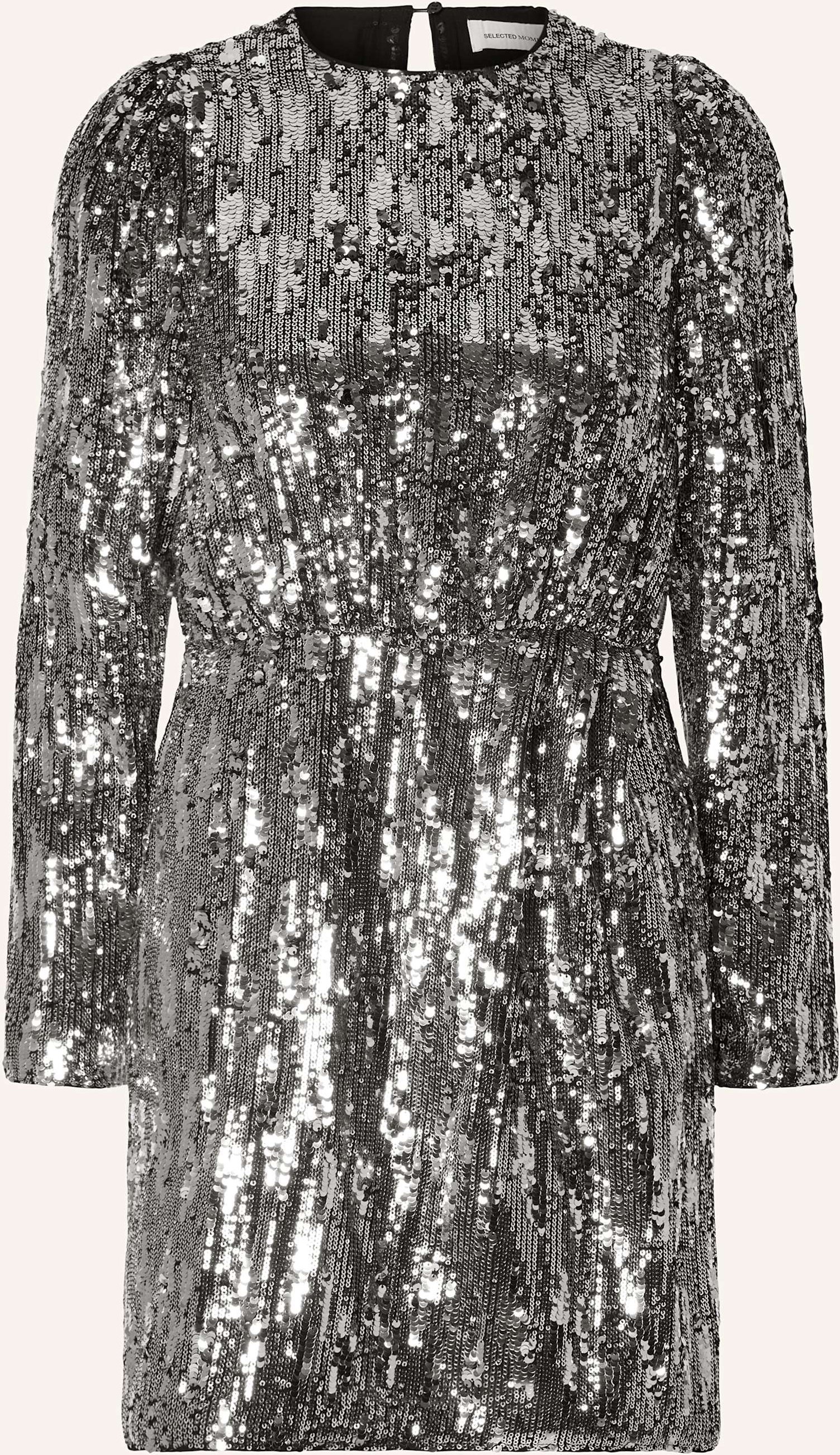 Selected Femme Cocktailkleid Mit Pailletten silber