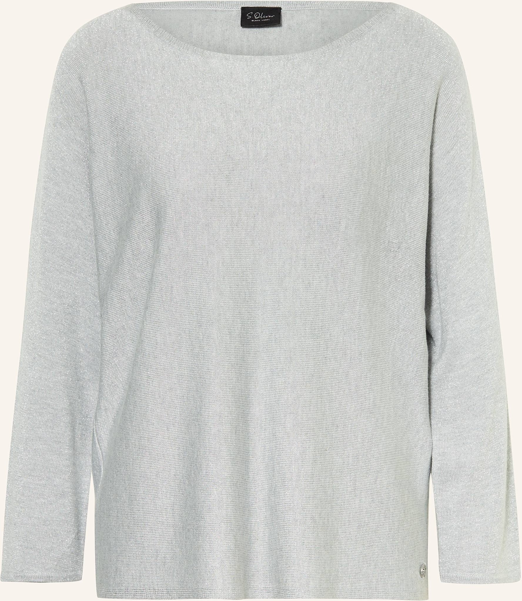 S.Oliver Black Label Pullover Mit Glitzergarn silber