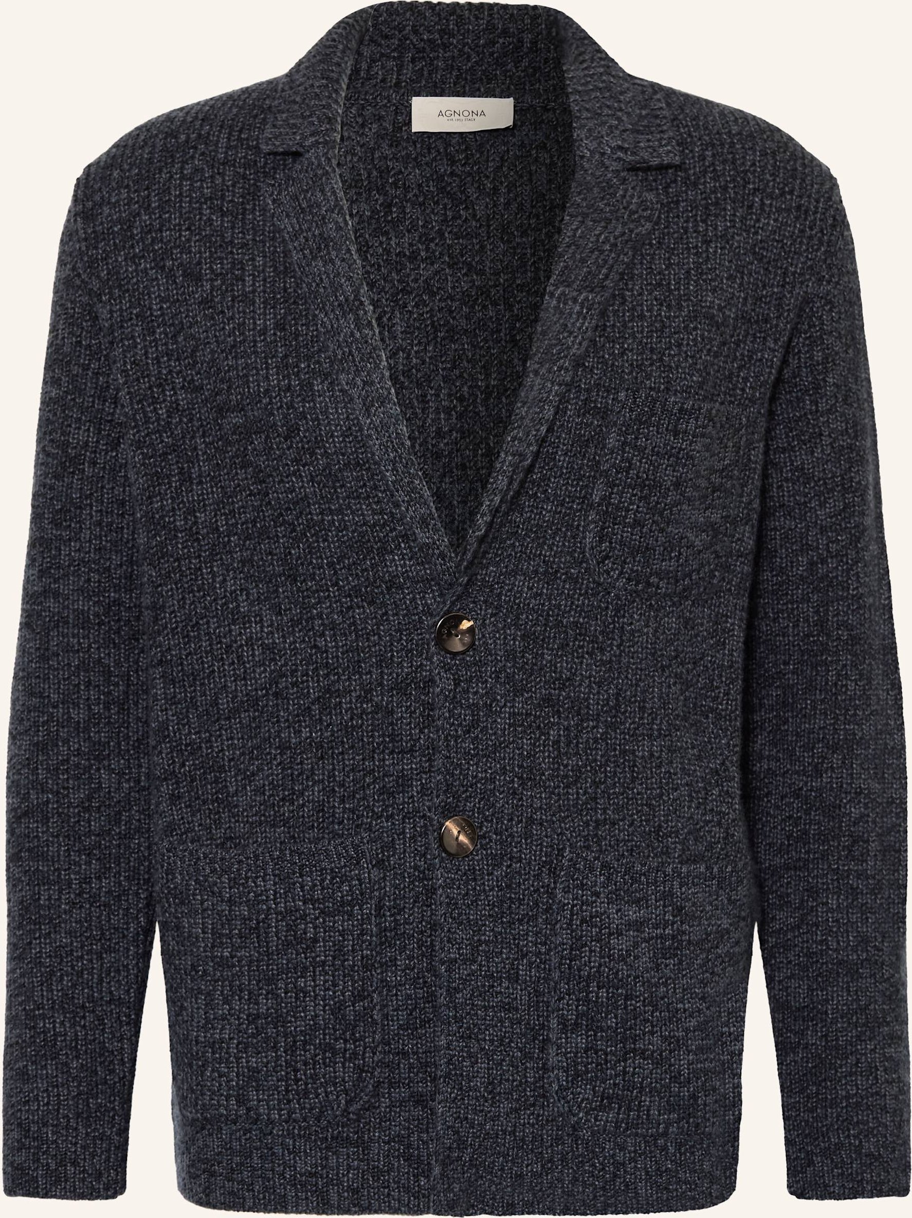 Agnona Stricksakko Regular Fit Aus Cashmere blau