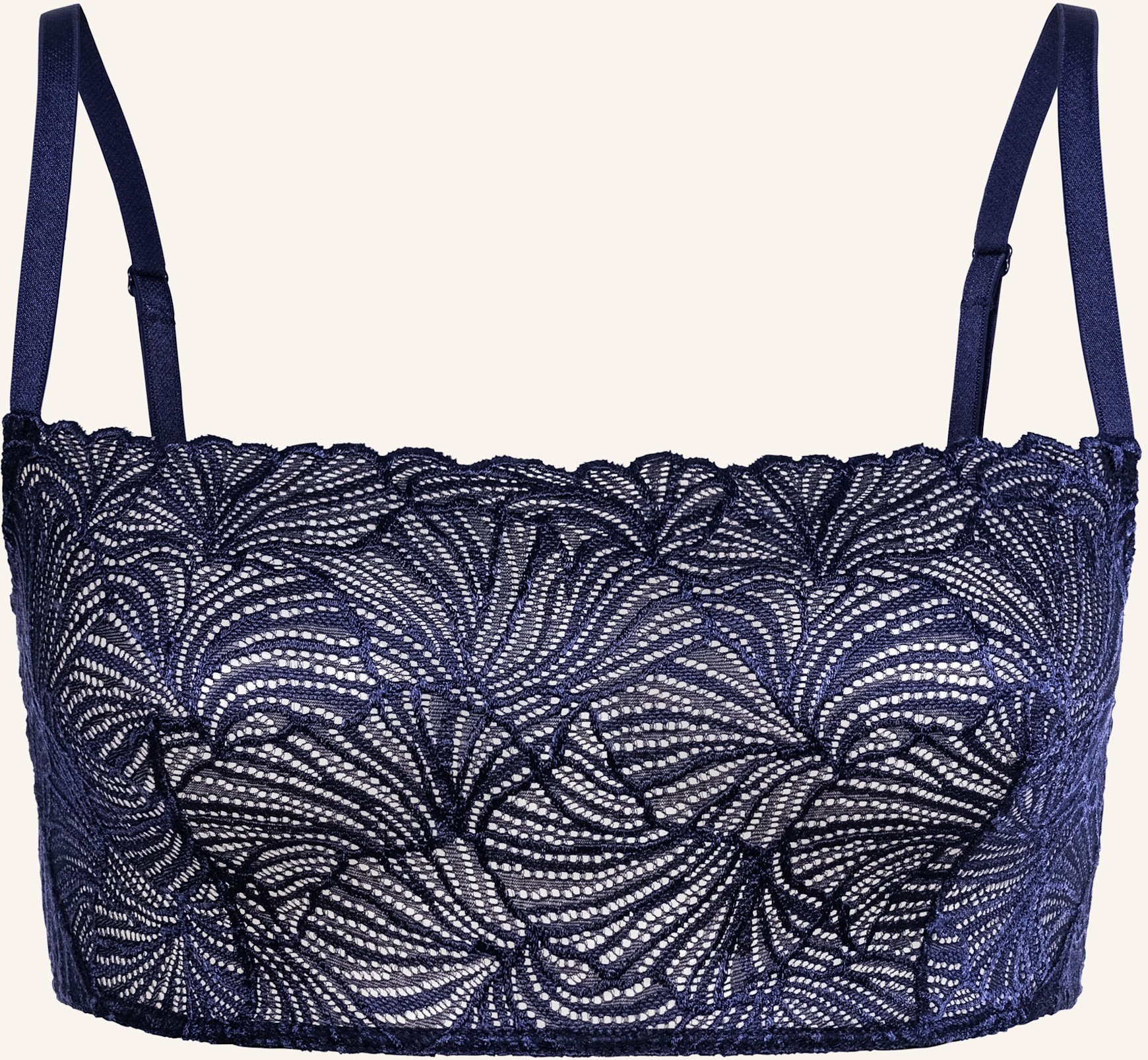 Thumbnail - Erlich Textil Bustier Fluid Lace Bandeau Bralette blau