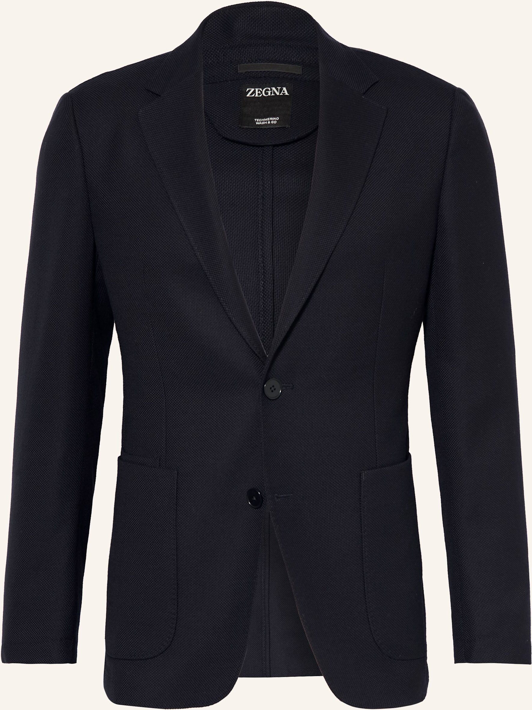 Zegna Piqué-Sakko Extra Slim Fit Aus Merinowolle blau