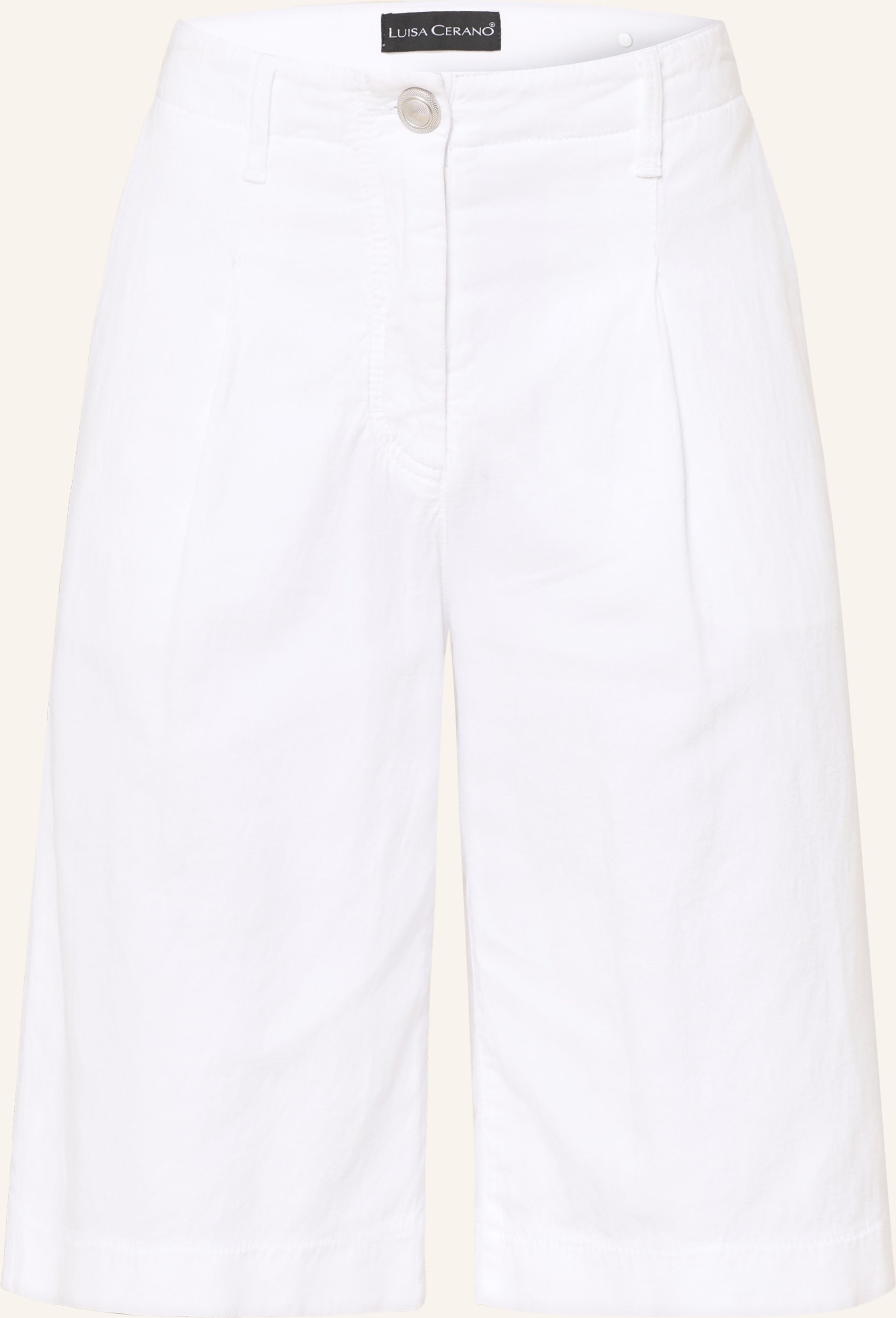 Luisa Cerano Bermudas Mit Leinen weiss