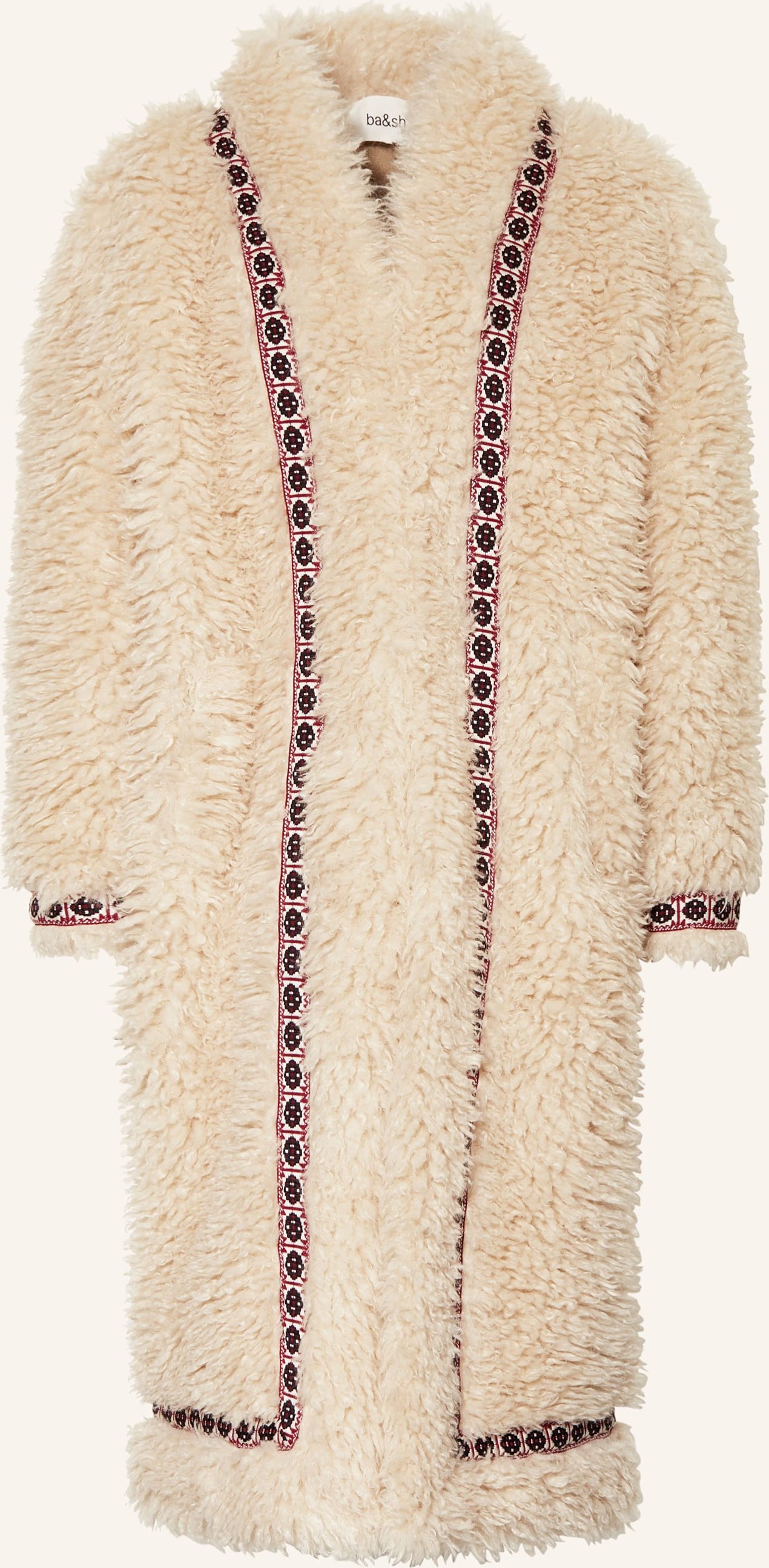 Ba&Sh Teddyfell-Mantel Cais weiss