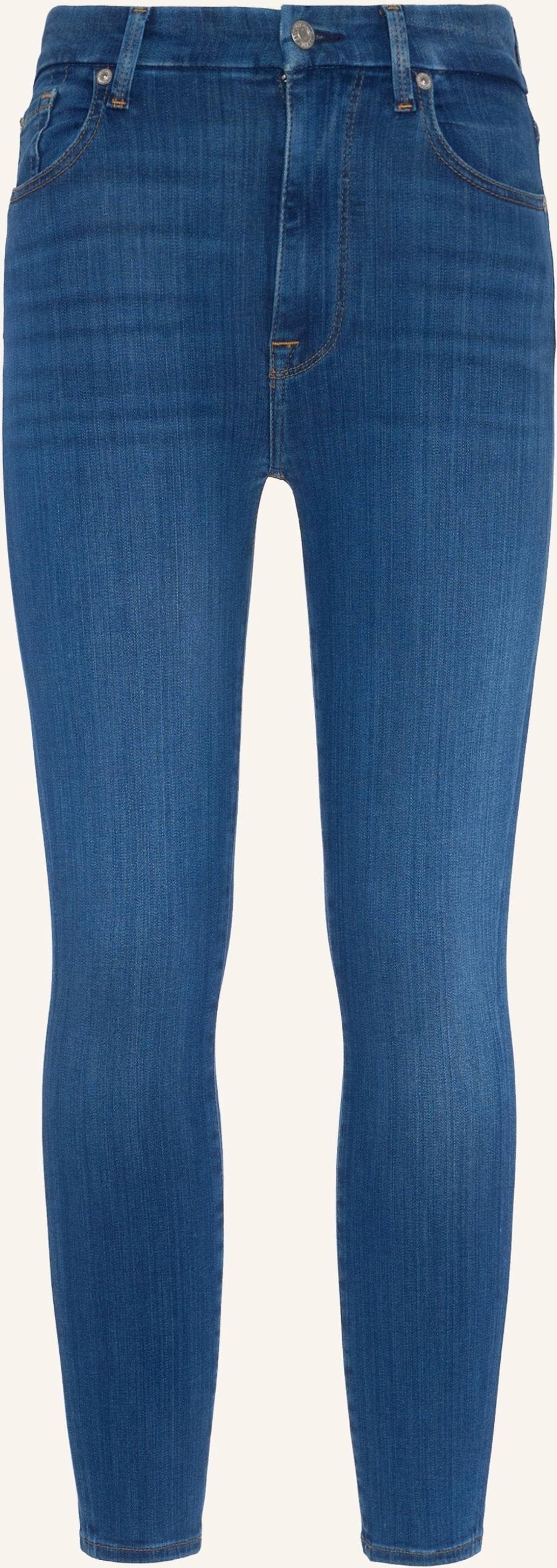 7 For All Mankind Jeans High Rise Ankle Skinny Skinny Fit blau