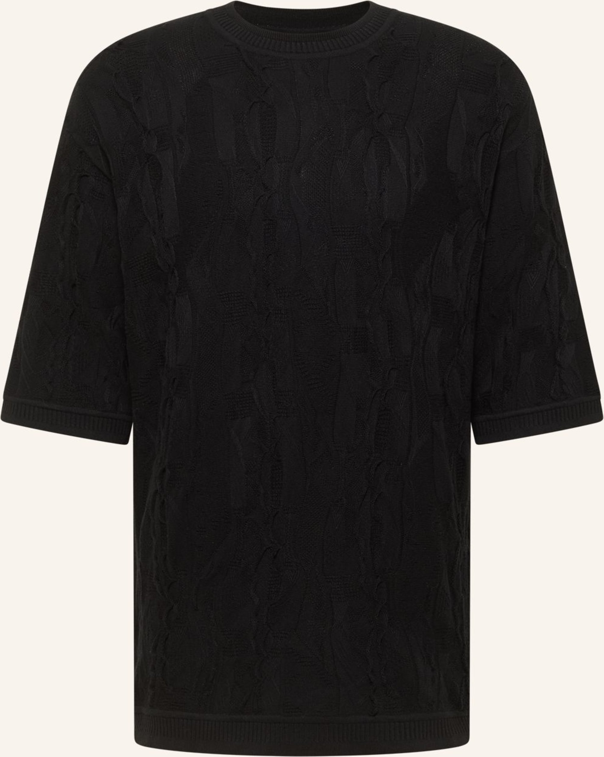 Carlo Colucci 3d Strick T-Shirt Favetta schwarz