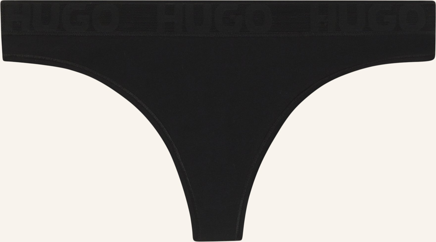 Hugo Slip Mesh Logo Thong schwarz