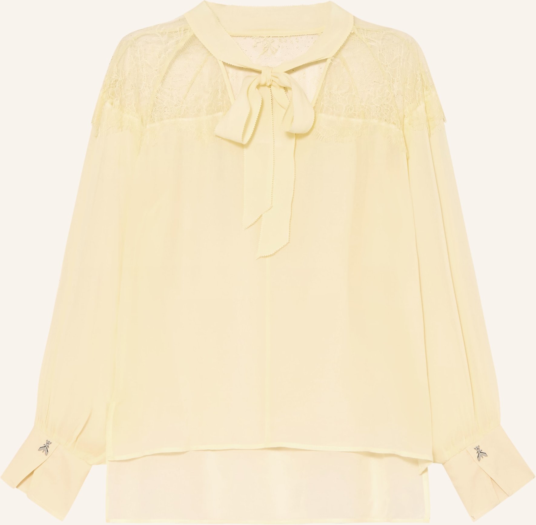 Patrizia Pepe Schluppenbluse Mit Spitze gelb
