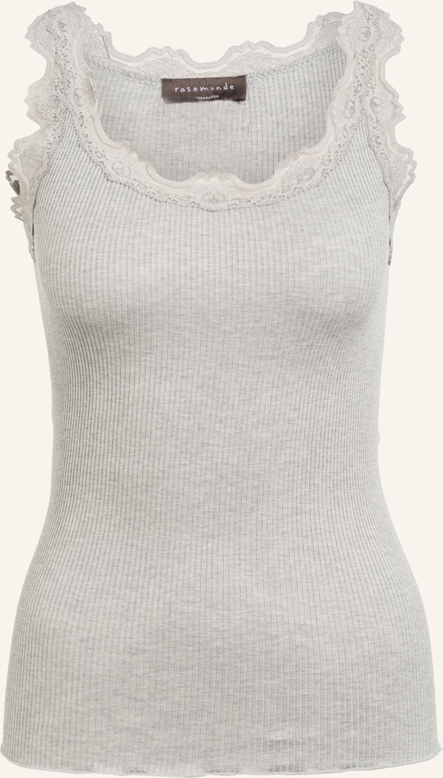 Rosemunde Seidentop Babette Mit Spitze grau