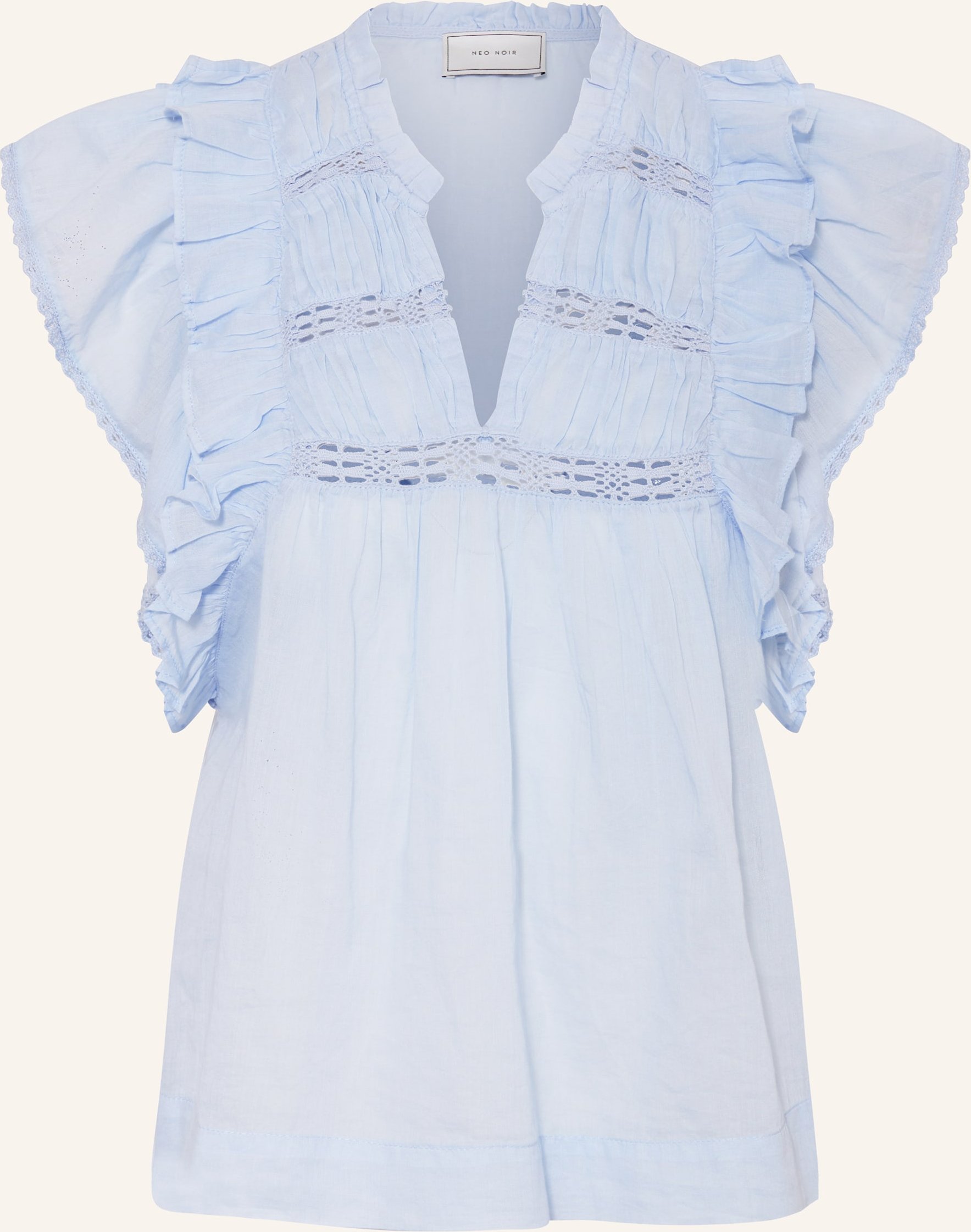 Neo Noir Blusentop Jayla Mit Spitze Und Rüschen blau