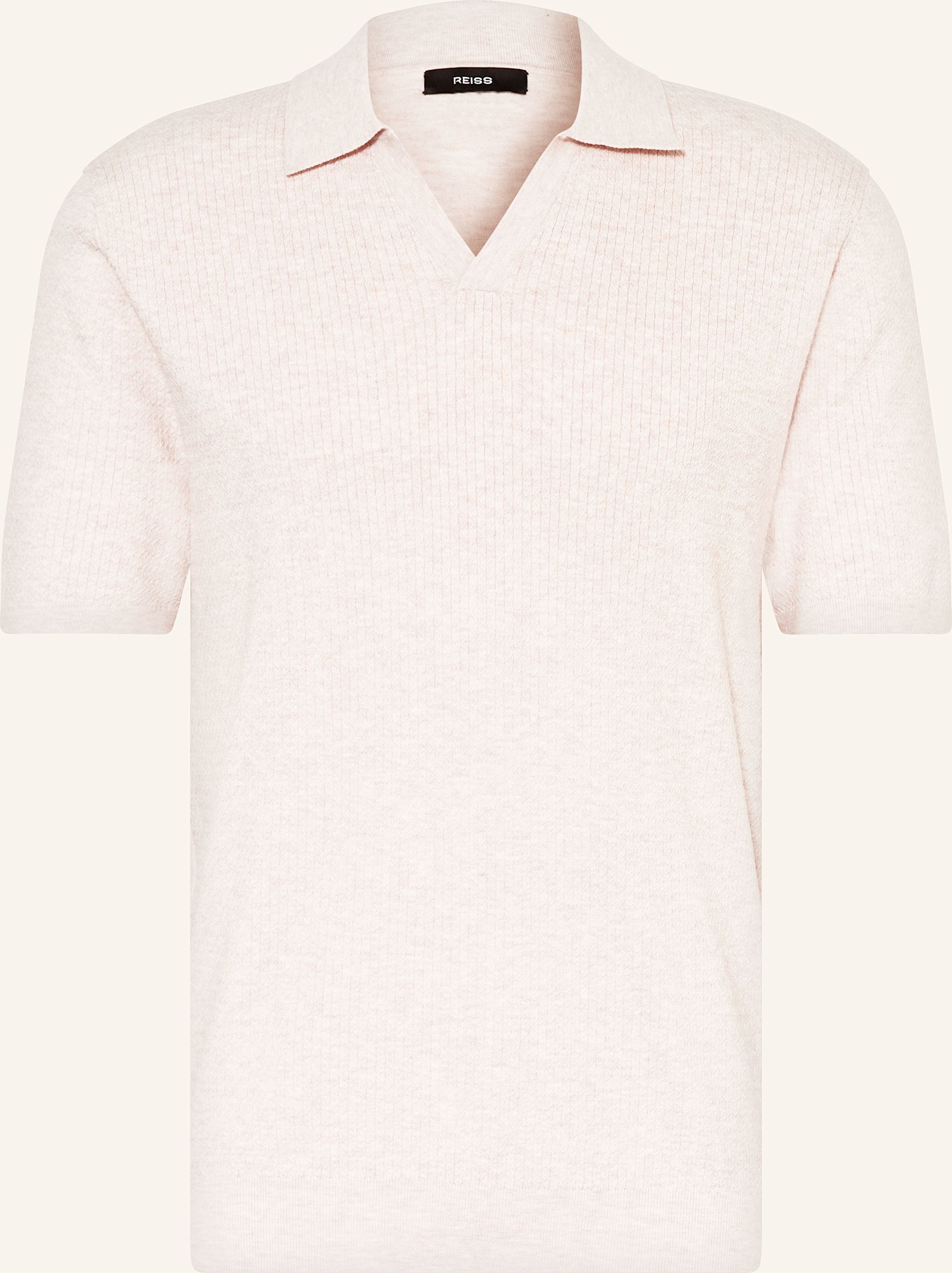 Reiss Strick-Poloshirt Tyne Relaxed Fit beige