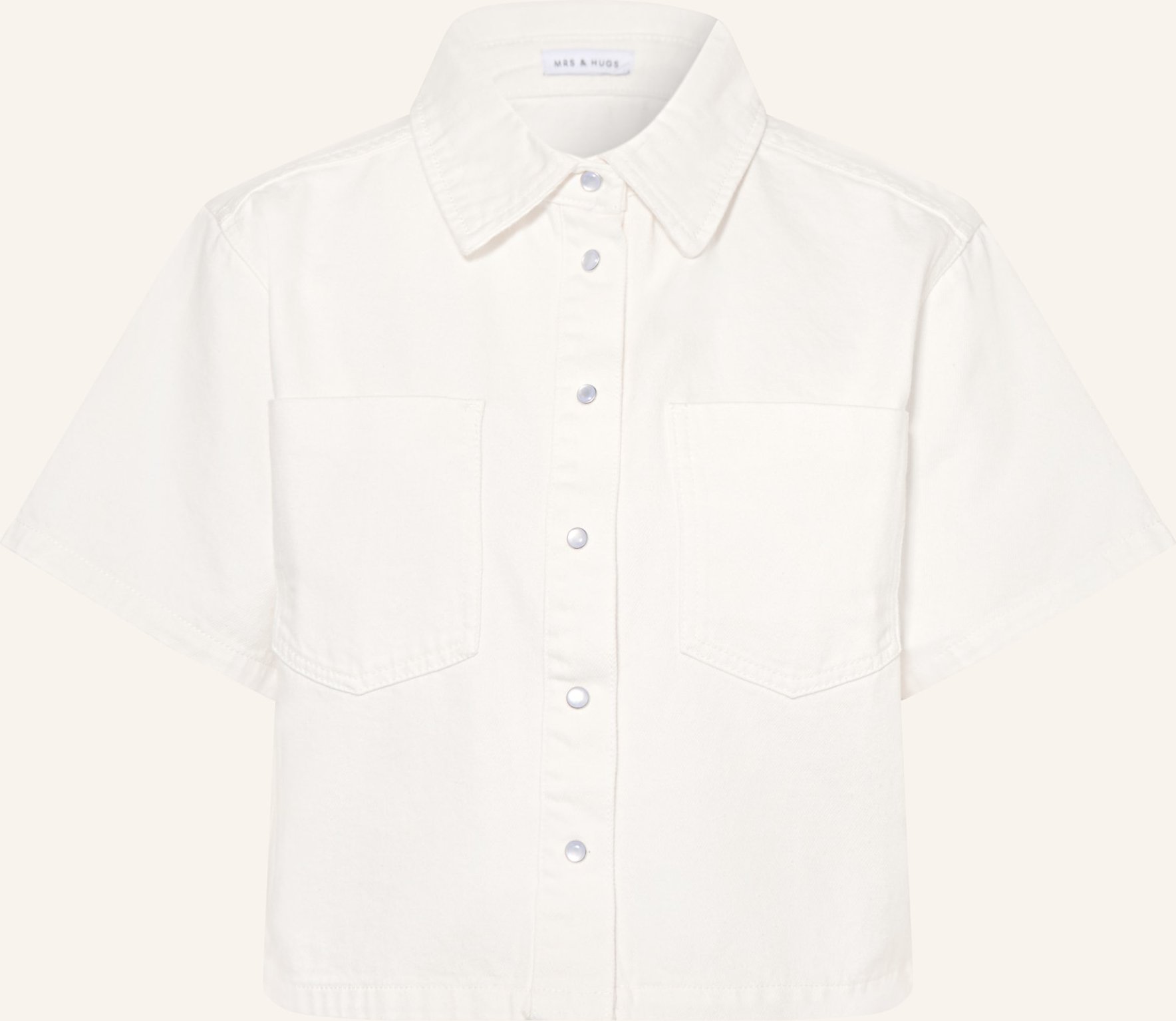 Mrs & Hugs Jeansbluse weiss