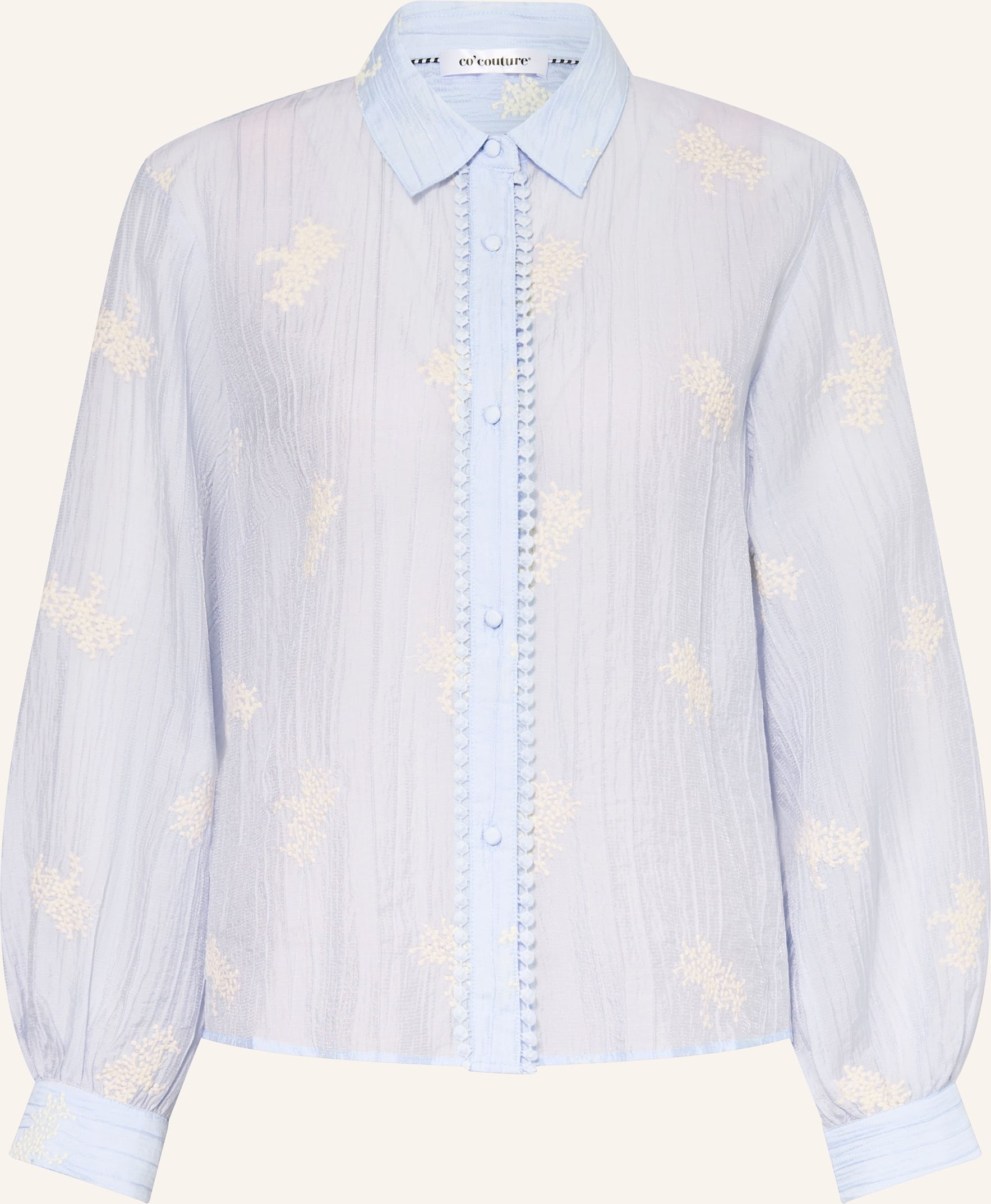 Co'couture Hemdbluse Mit Stickereien blau