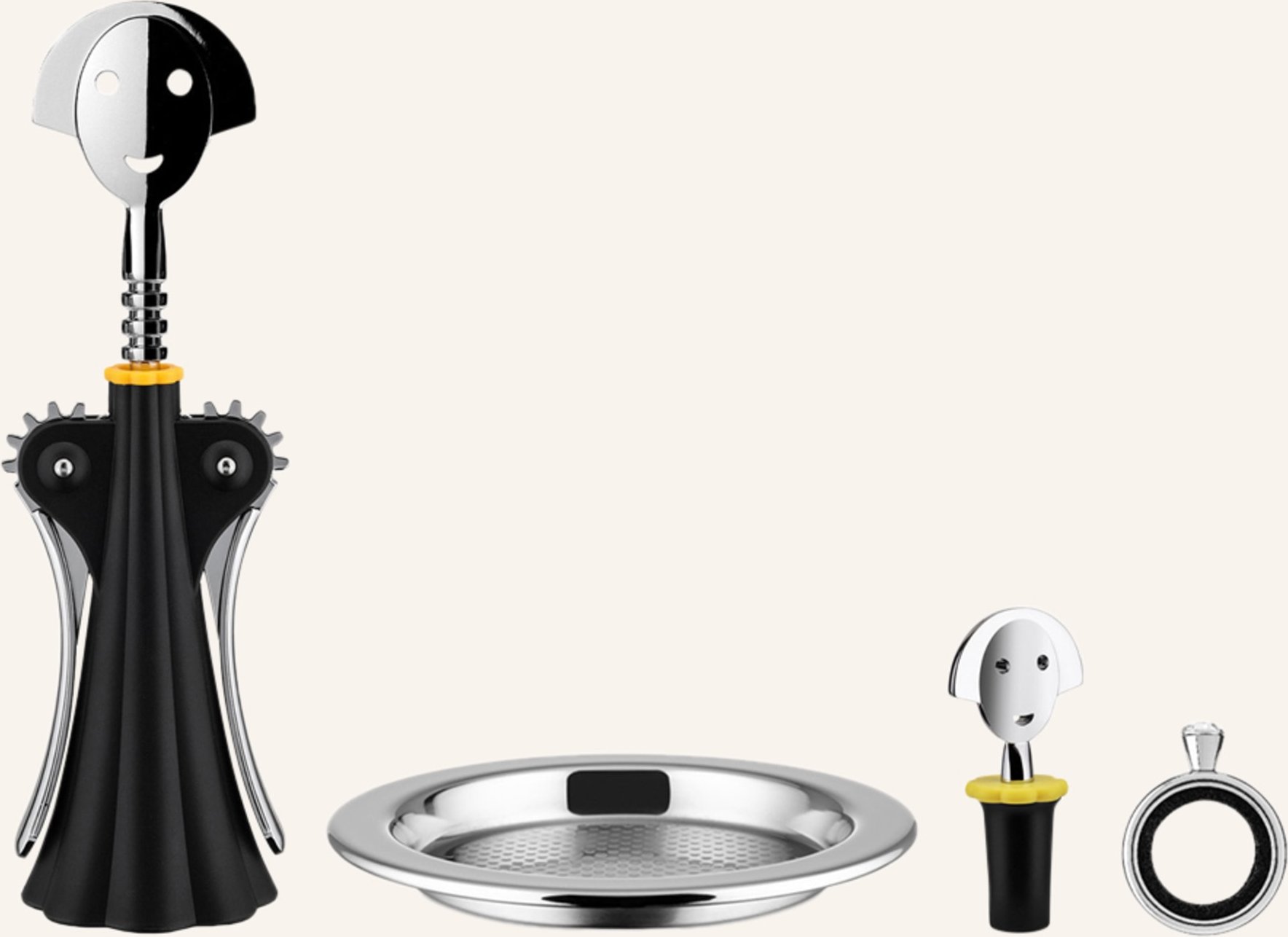 Thumbnail - Alessi 4-Tlg. Wein-Set Alessi & Wine schwarz