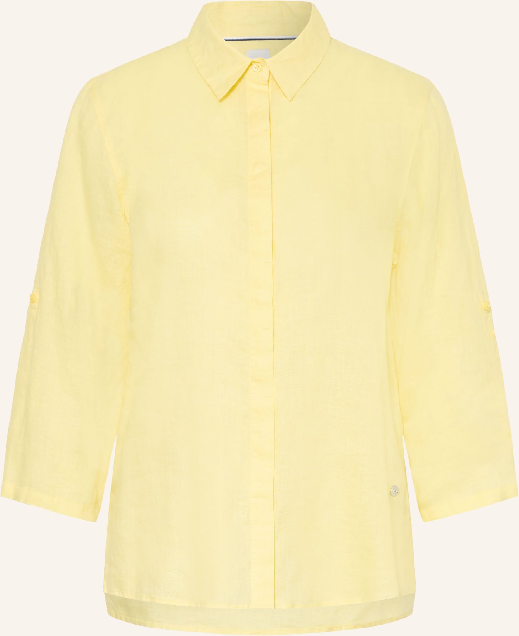 Brax Hemdbluse Vicki Aus Leinen Mit 3/4-Arm gelb