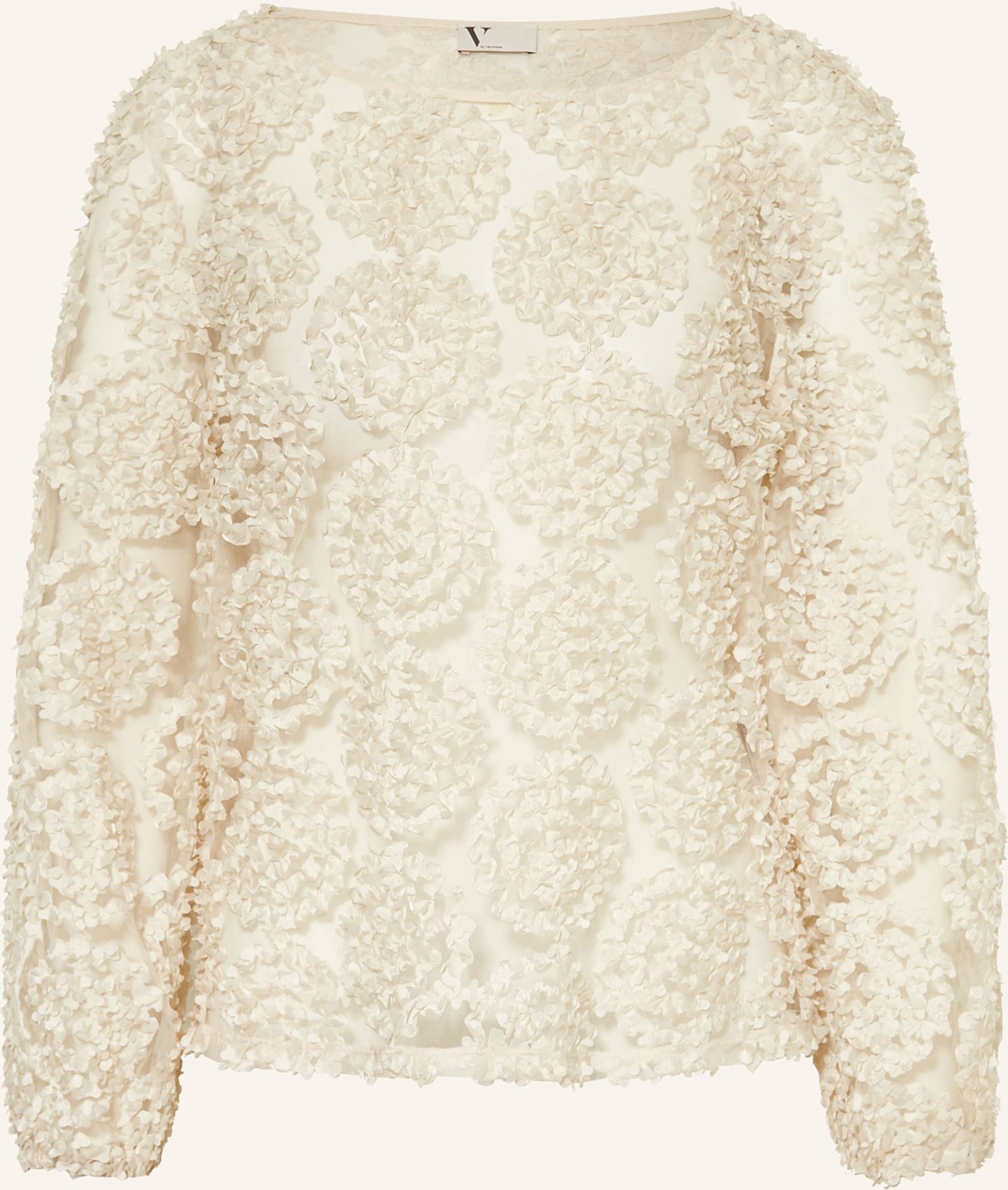 V By Vera Mont Blusenshirt Aus Mesh beige