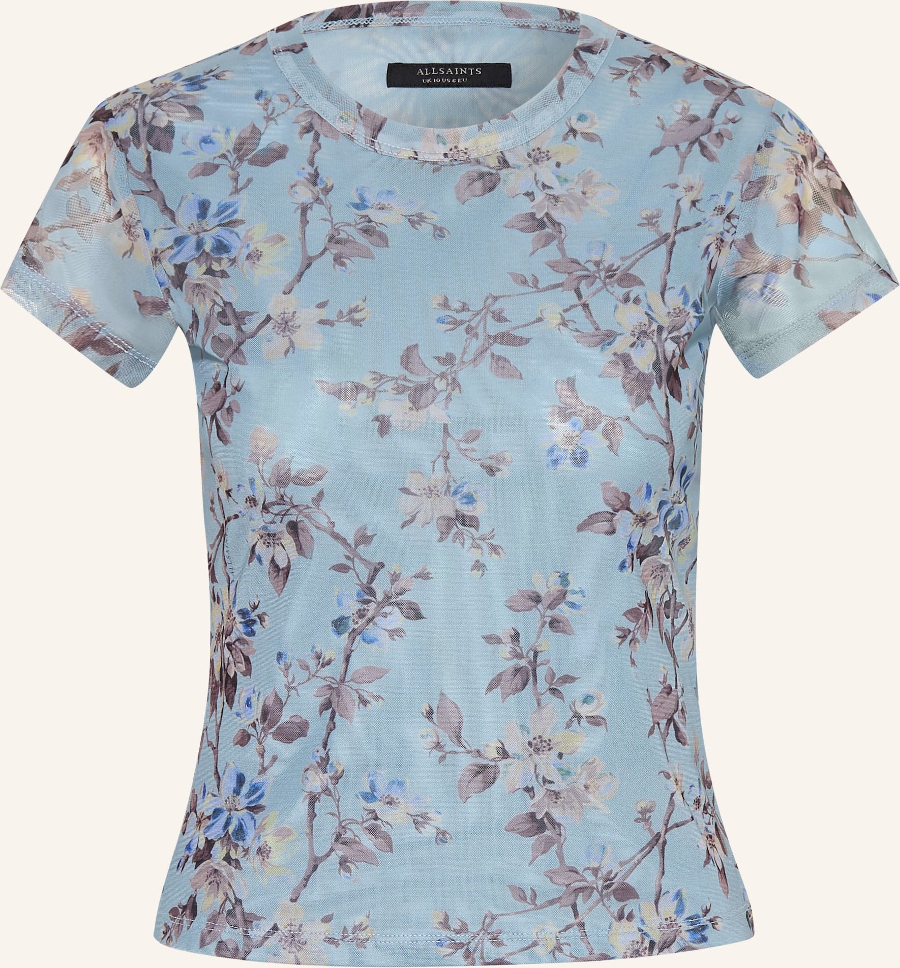 Allsaints T-Shirt Ellie Aus Mesh blau