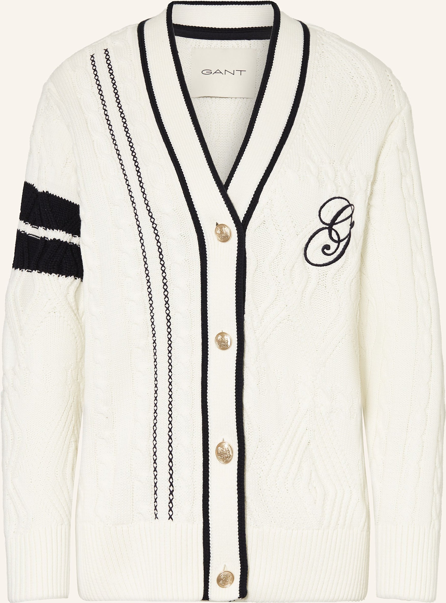 Gant Oversized-Strickjacke weiss