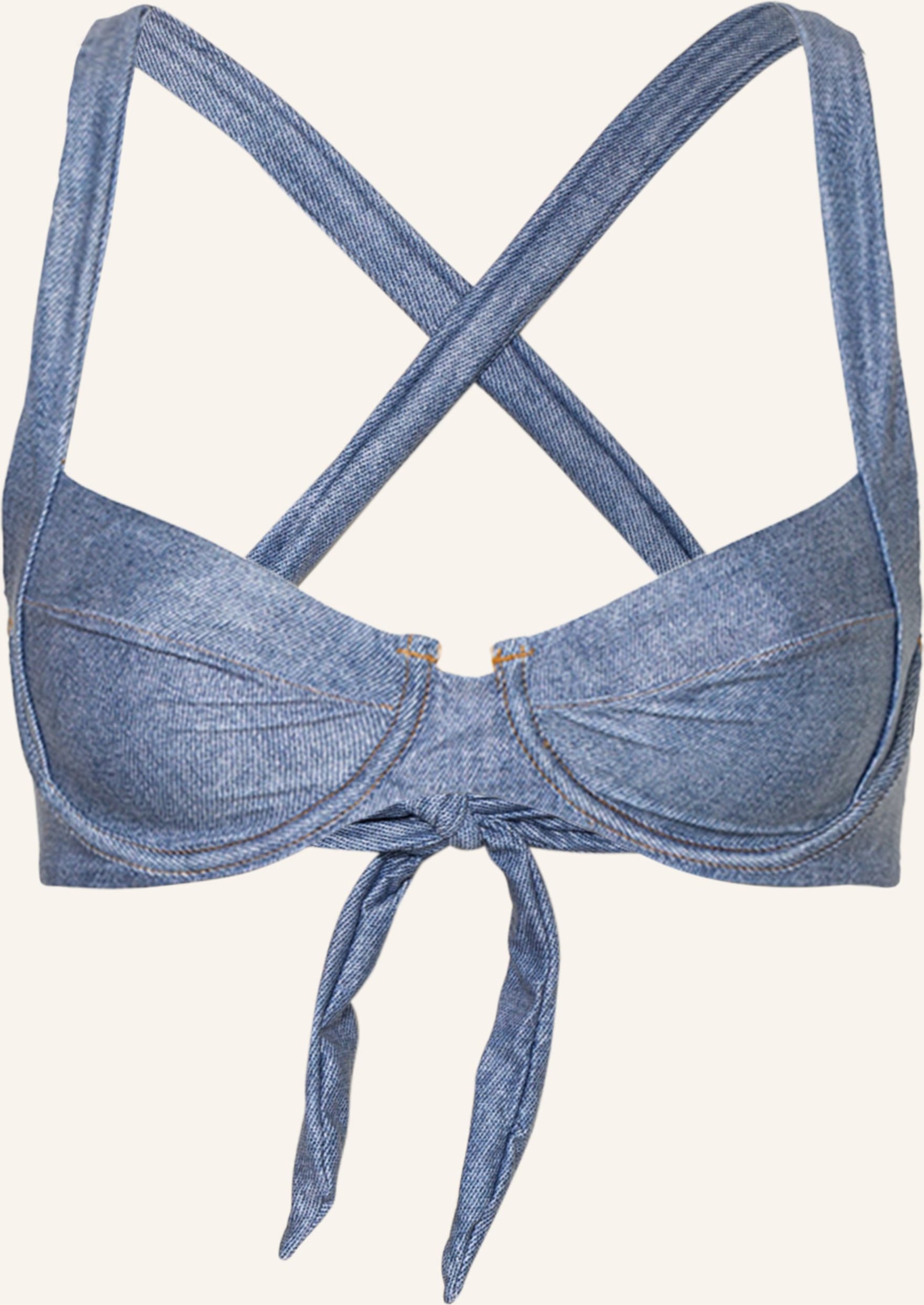 Pilyq Bügel-Bikini-Top Perla blau