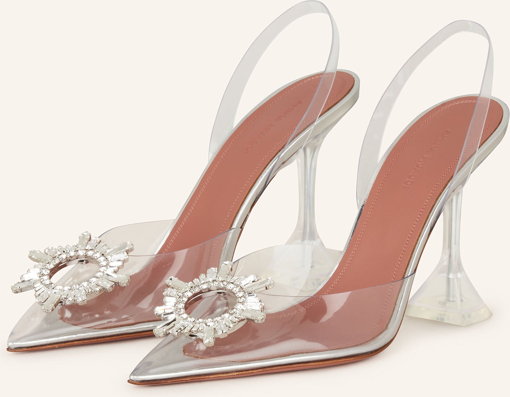 Amina Muaddi Slingpumps Begum weiss