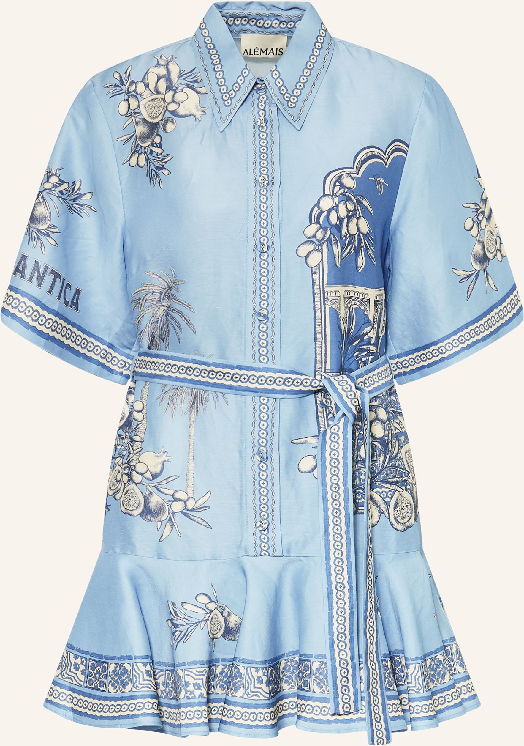 Alémais Hemdblusenkleid Villa Romantica Mit Leinen blau