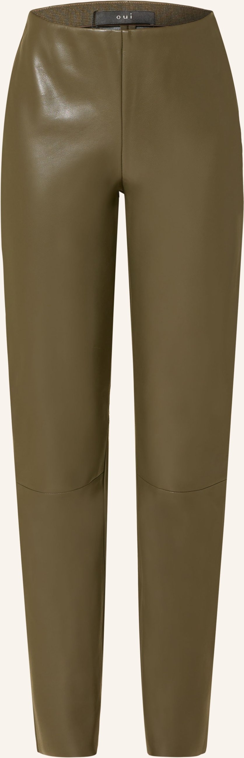 Oui Leggings In Lederoptik gruen