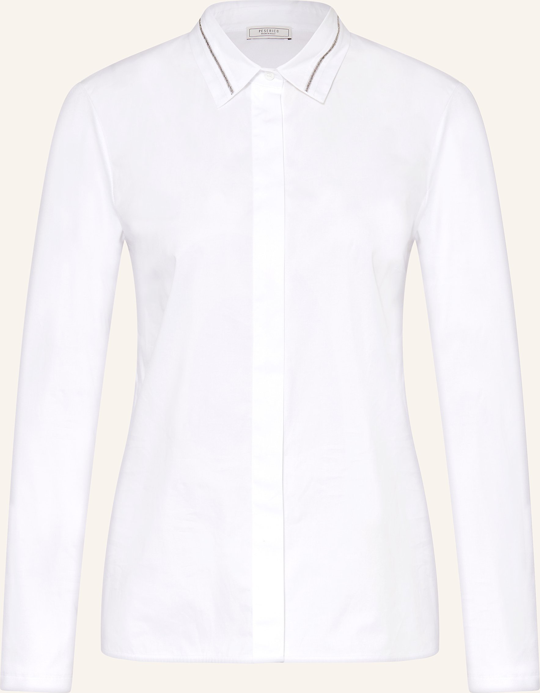 Peserico Hemdbluse Im Materialmix weiss