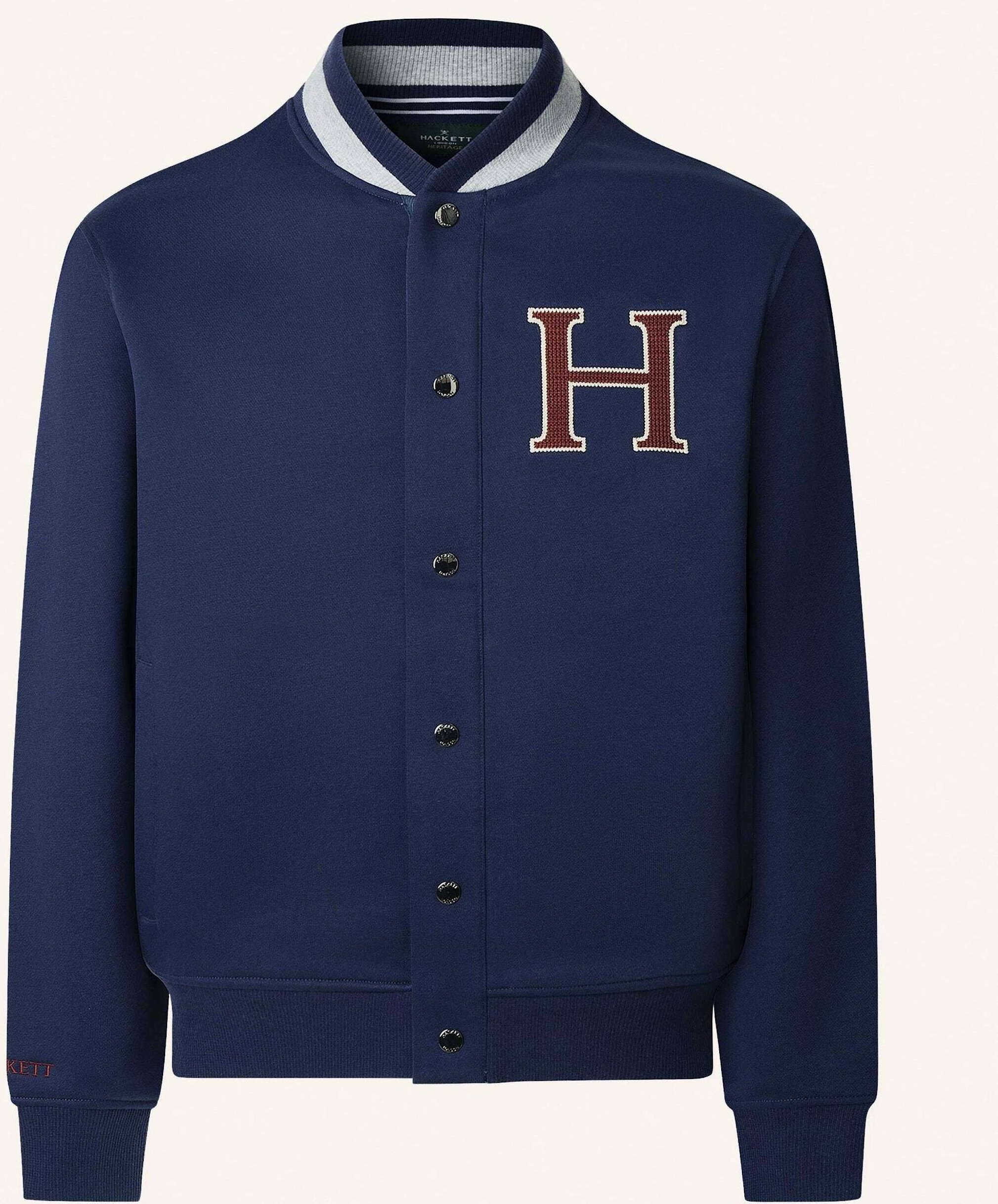 Hackett London Hoodiejacke Heritage H Varsity blau