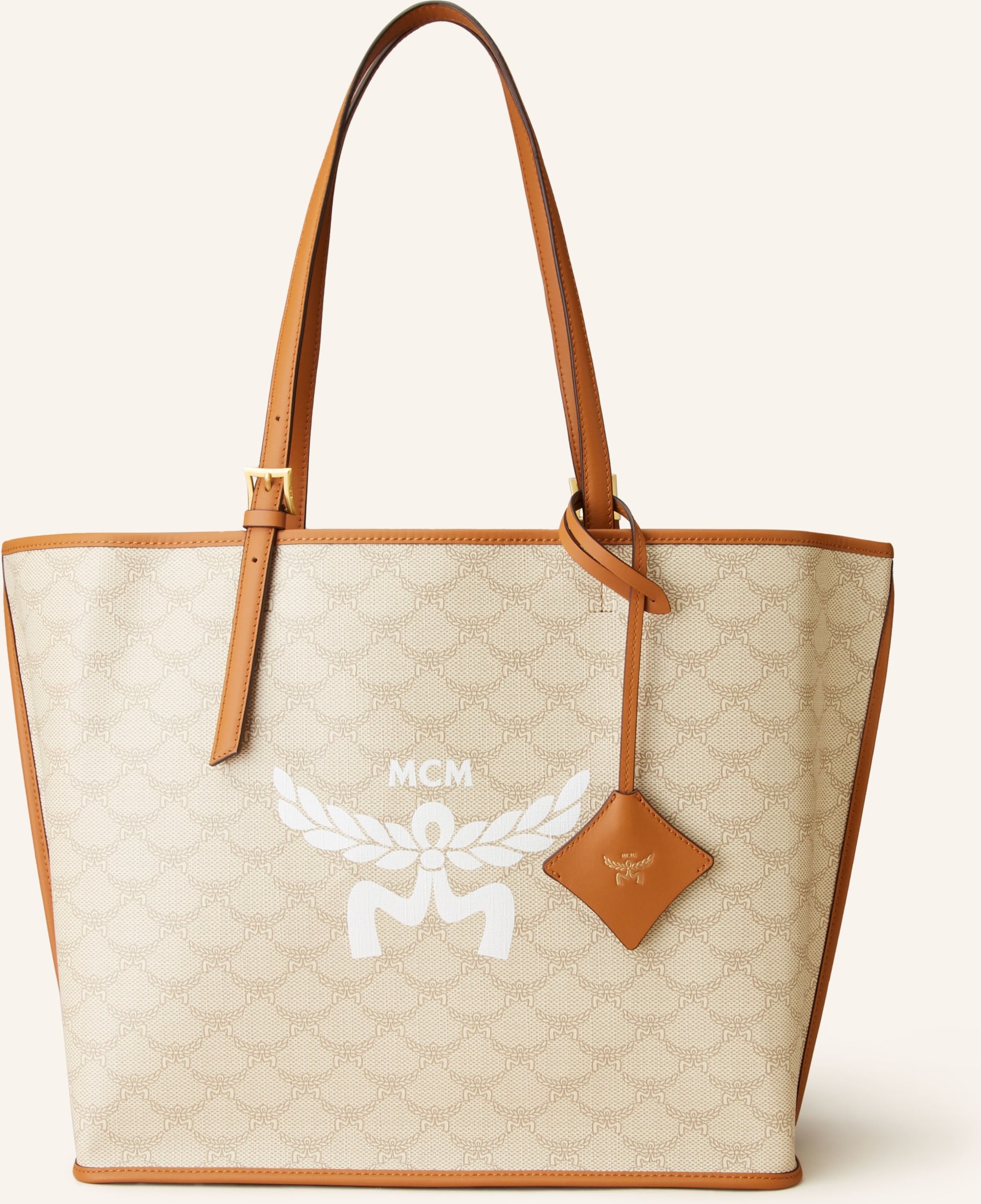 Thumbnail - Mcm Shopper Lauretos Medium beige