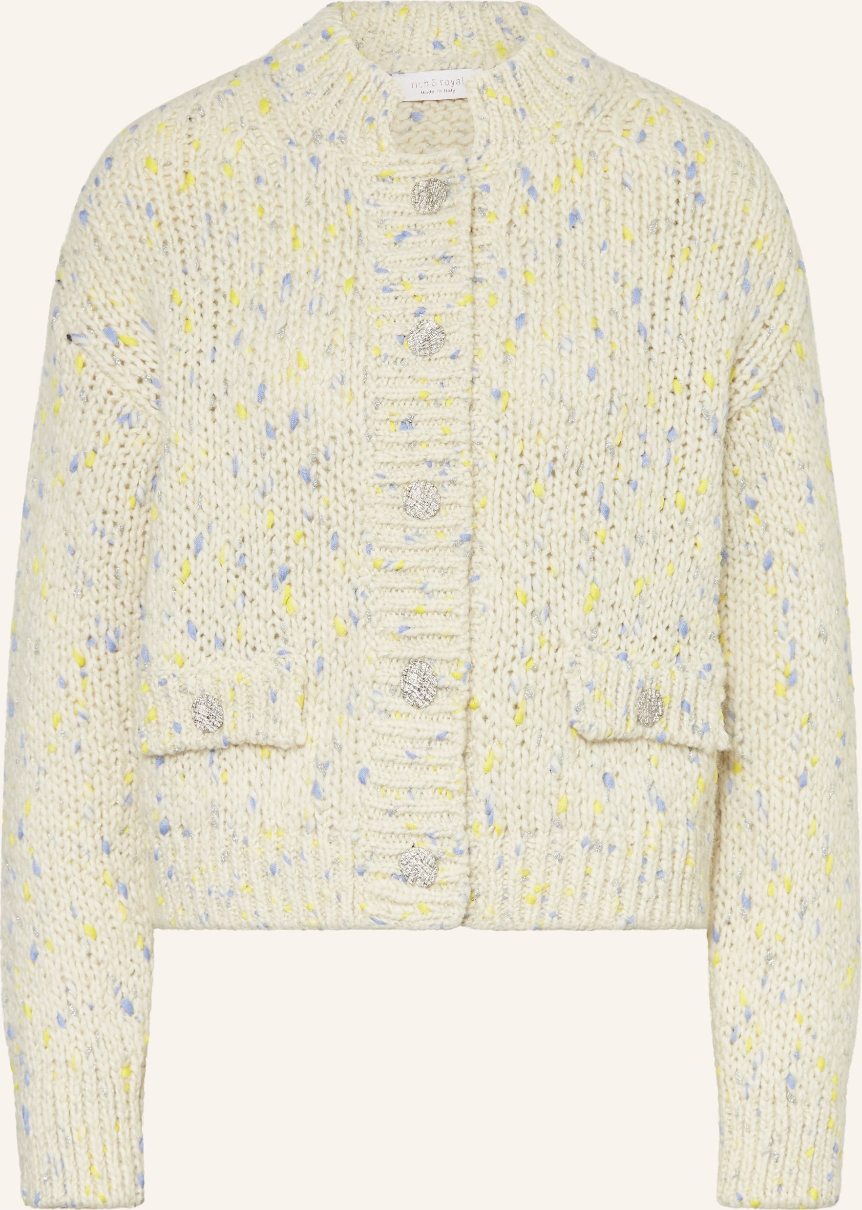Rich & Royal Strickjacke Mit Glitzergarn gelb