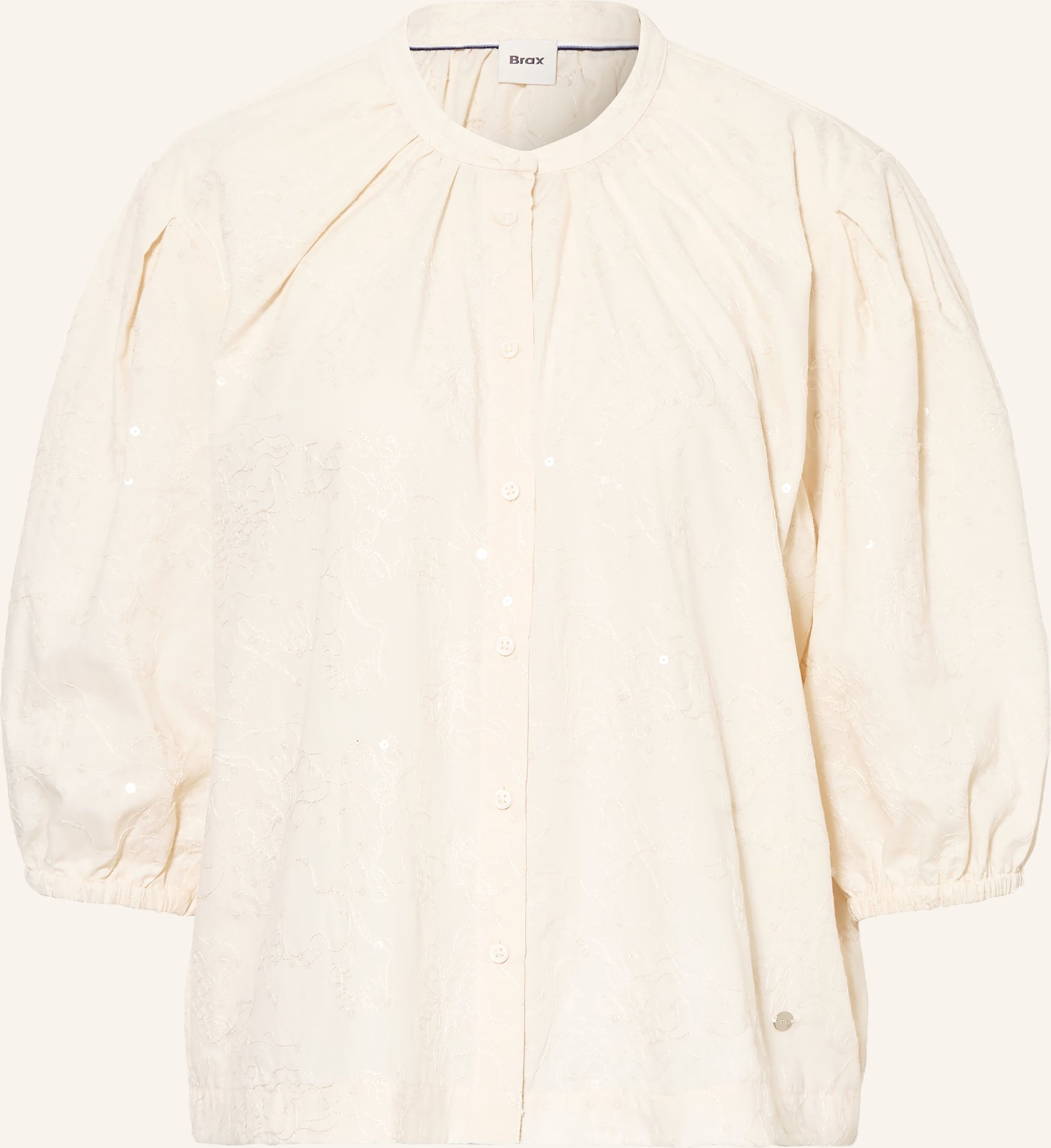 Brax Bluse Viv Mit Pailletten Und 3/4-Arm weiss