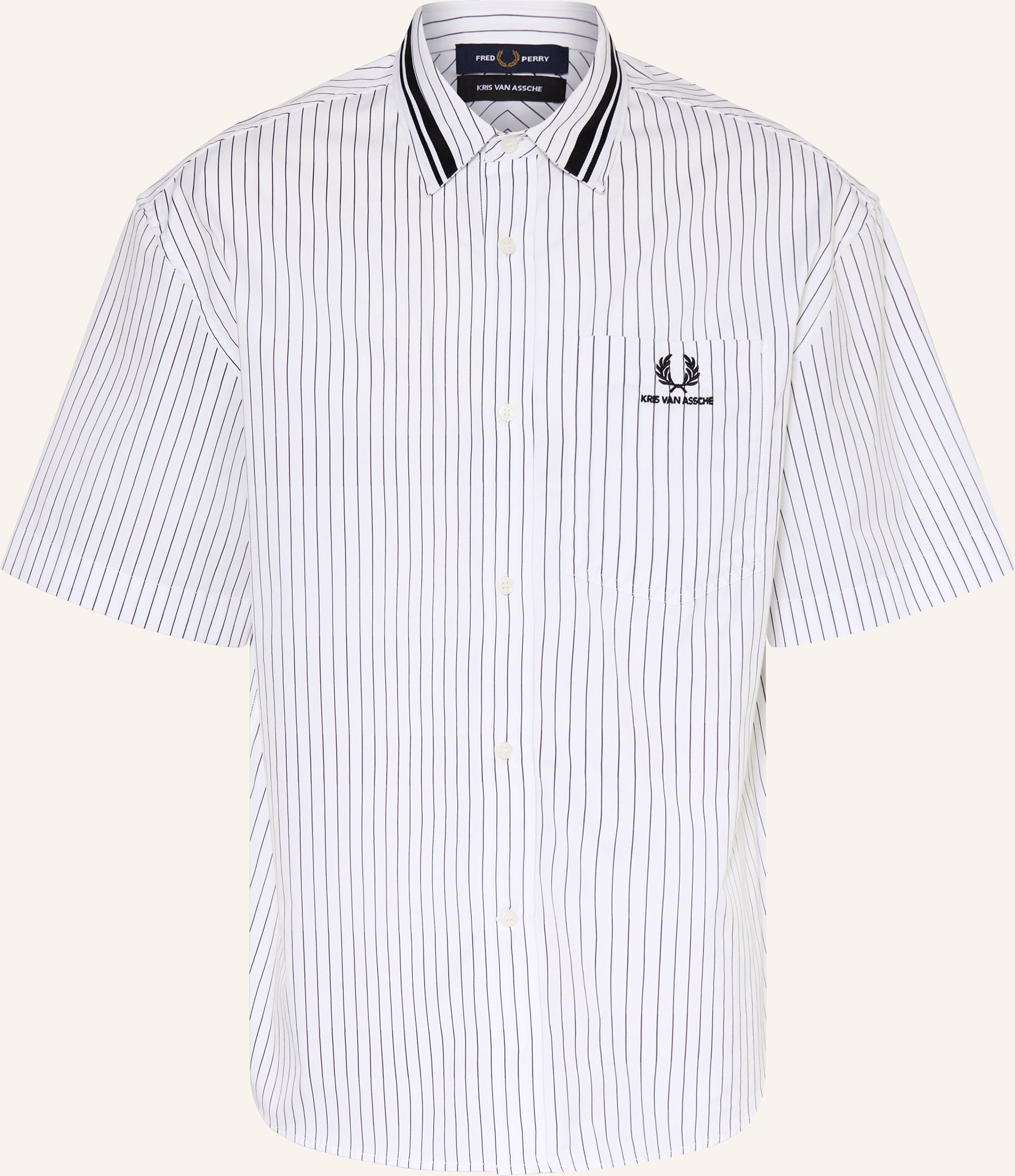 Fred Perry Kurzarm-Hemd Comfort Fit weiss