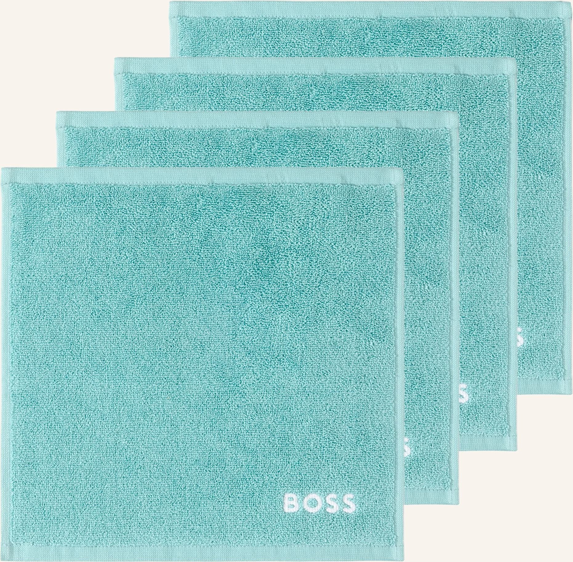 Boss Waschlappen 4er Set Plain blau